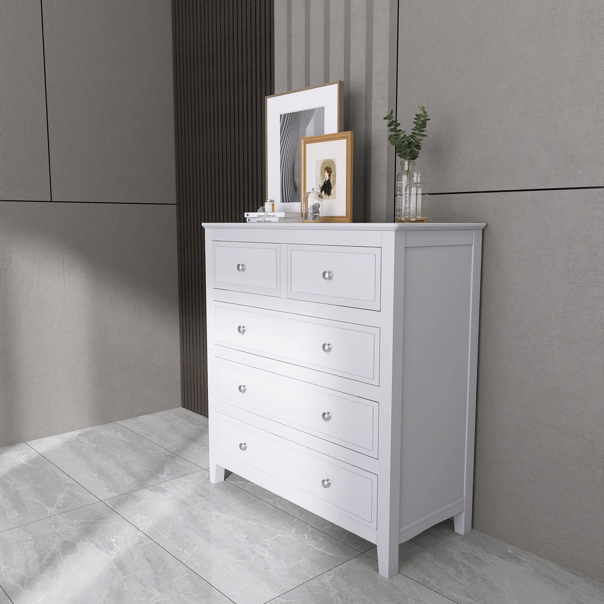 5-Drawer 33" W Solid Wood Chest