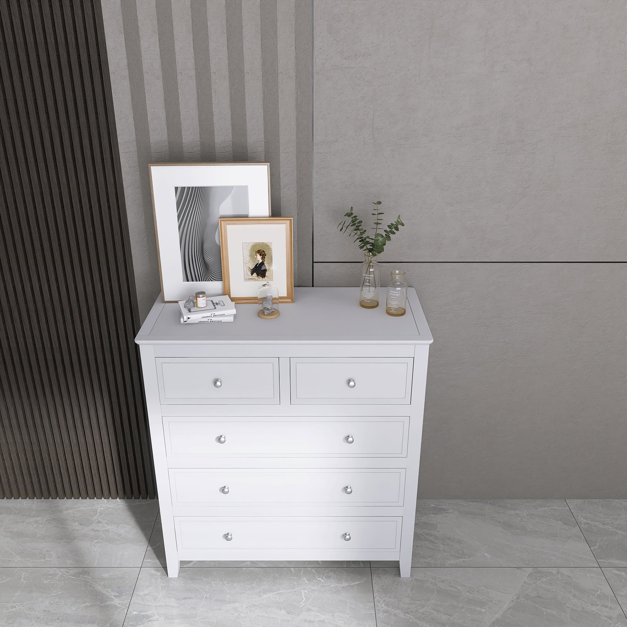 5-Drawer 33" W Solid Wood Chest