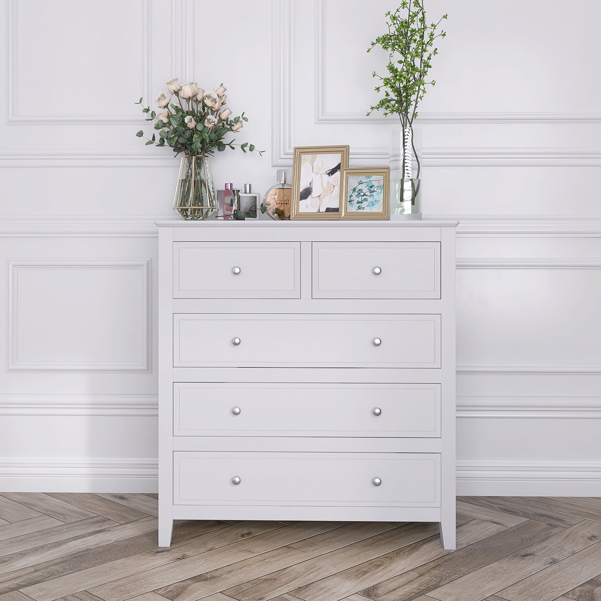 5-Drawer 33" W Solid Wood Chest