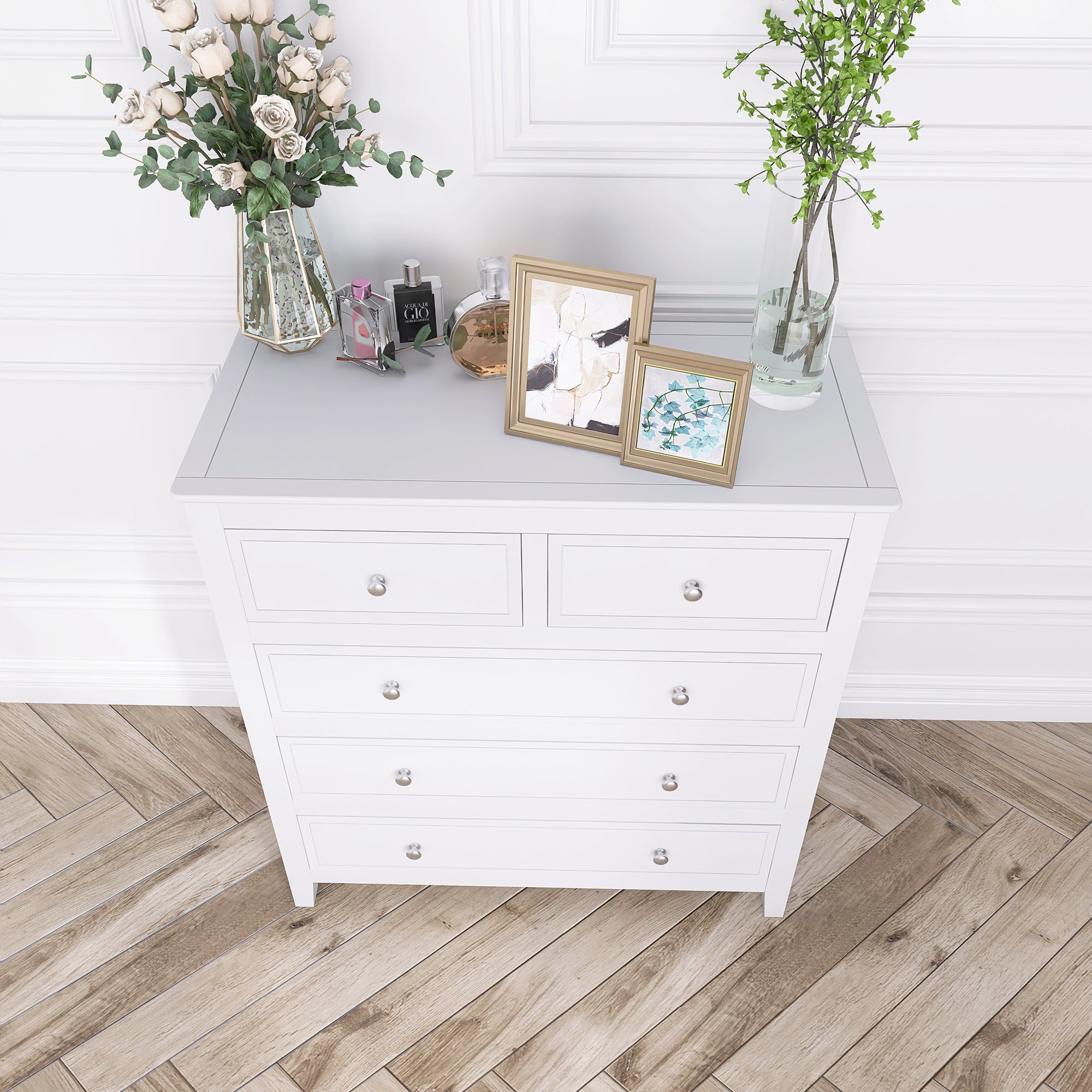 5-Drawer 33" W Solid Wood Chest