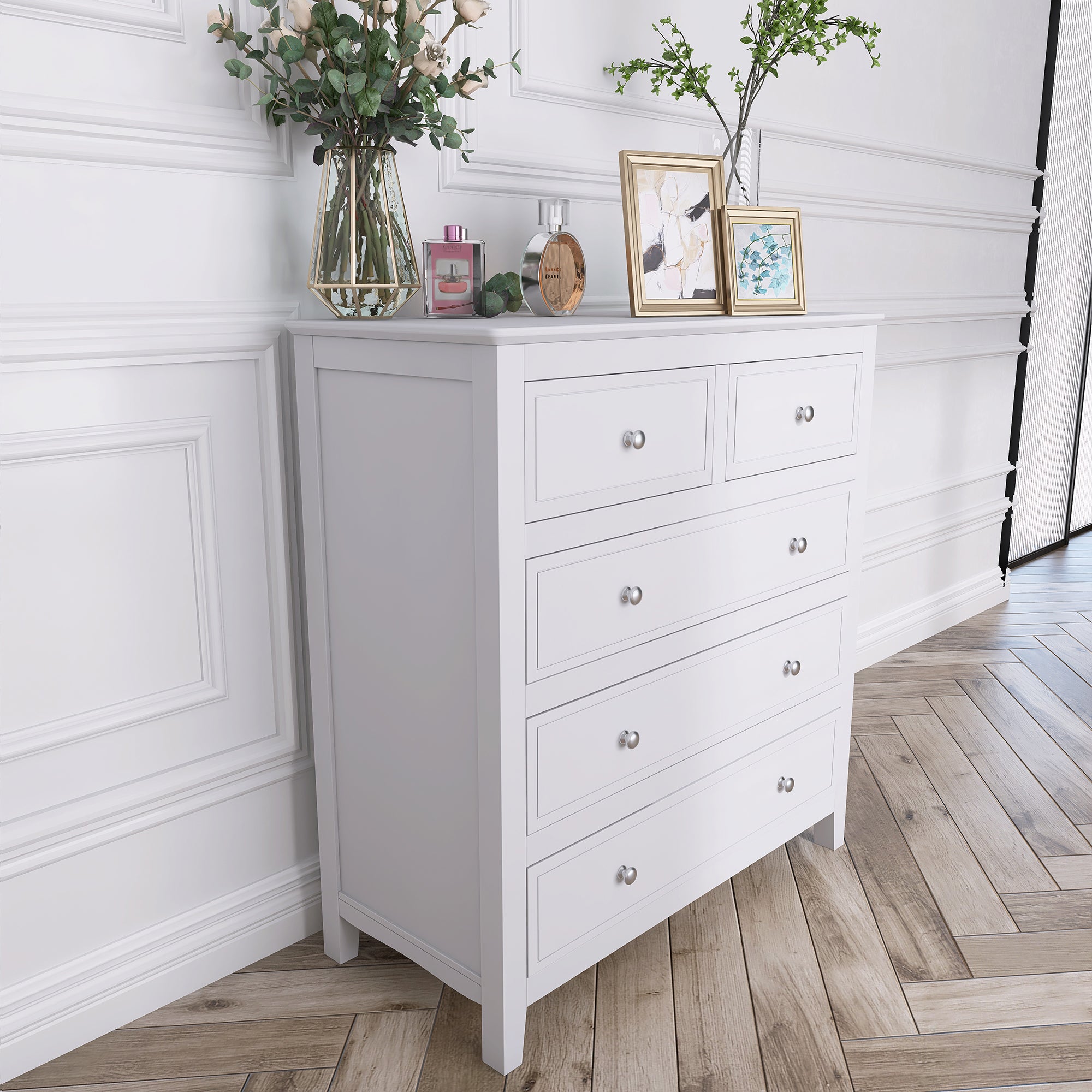 5-Drawer 33" W Solid Wood Chest