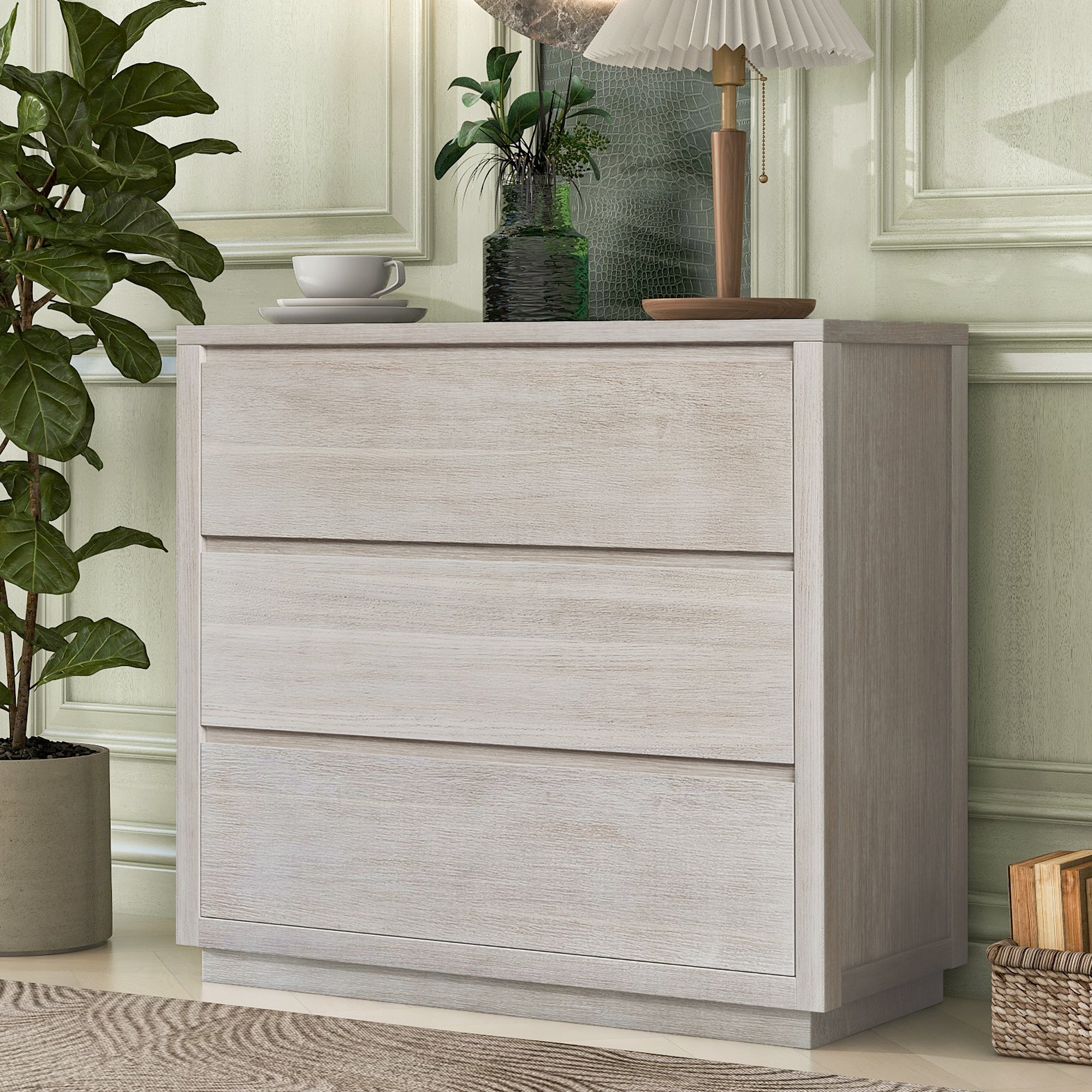 3-Drawer Wood Chest for Bedroom, Living Room