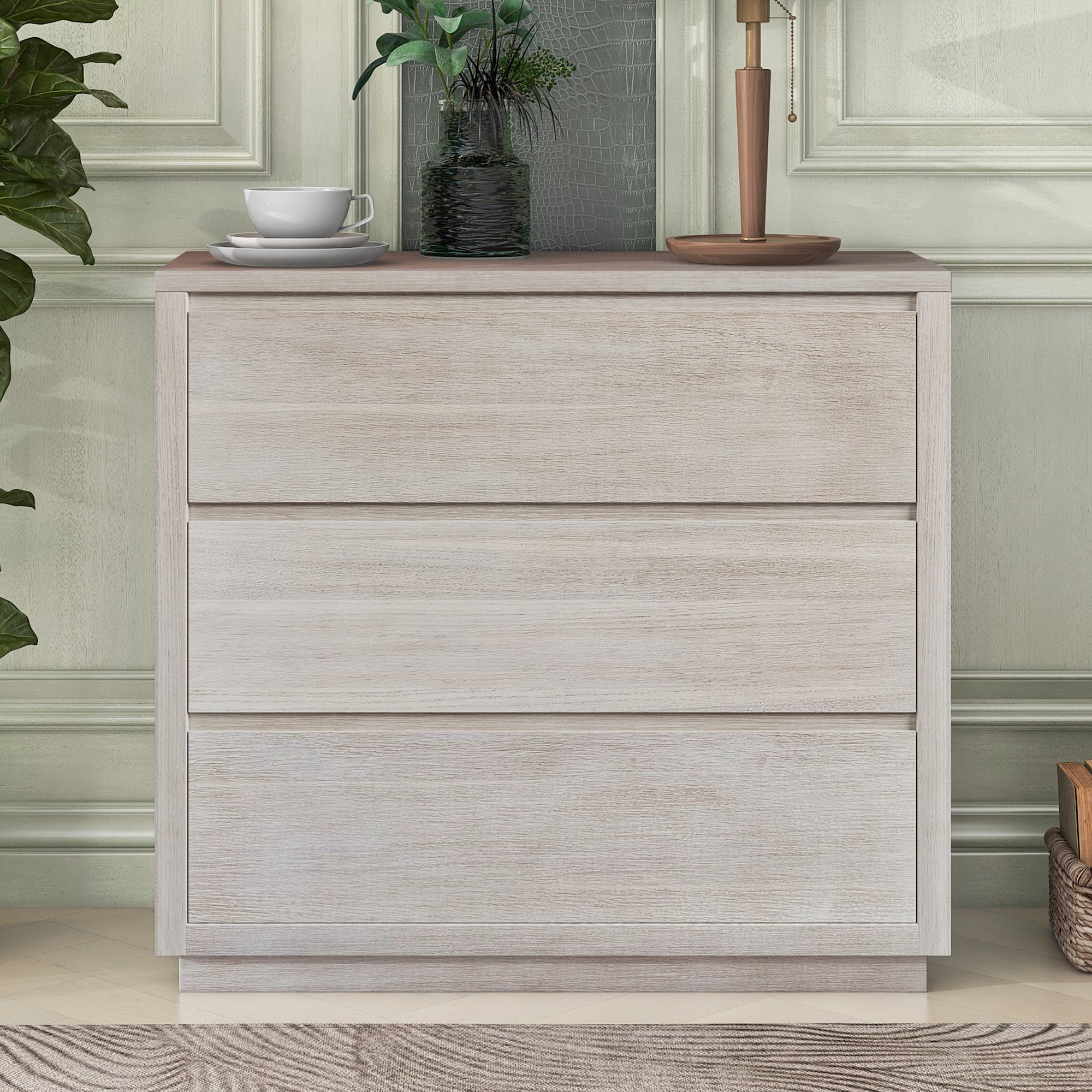 3-Drawer Wood Chest for Bedroom, Living Room