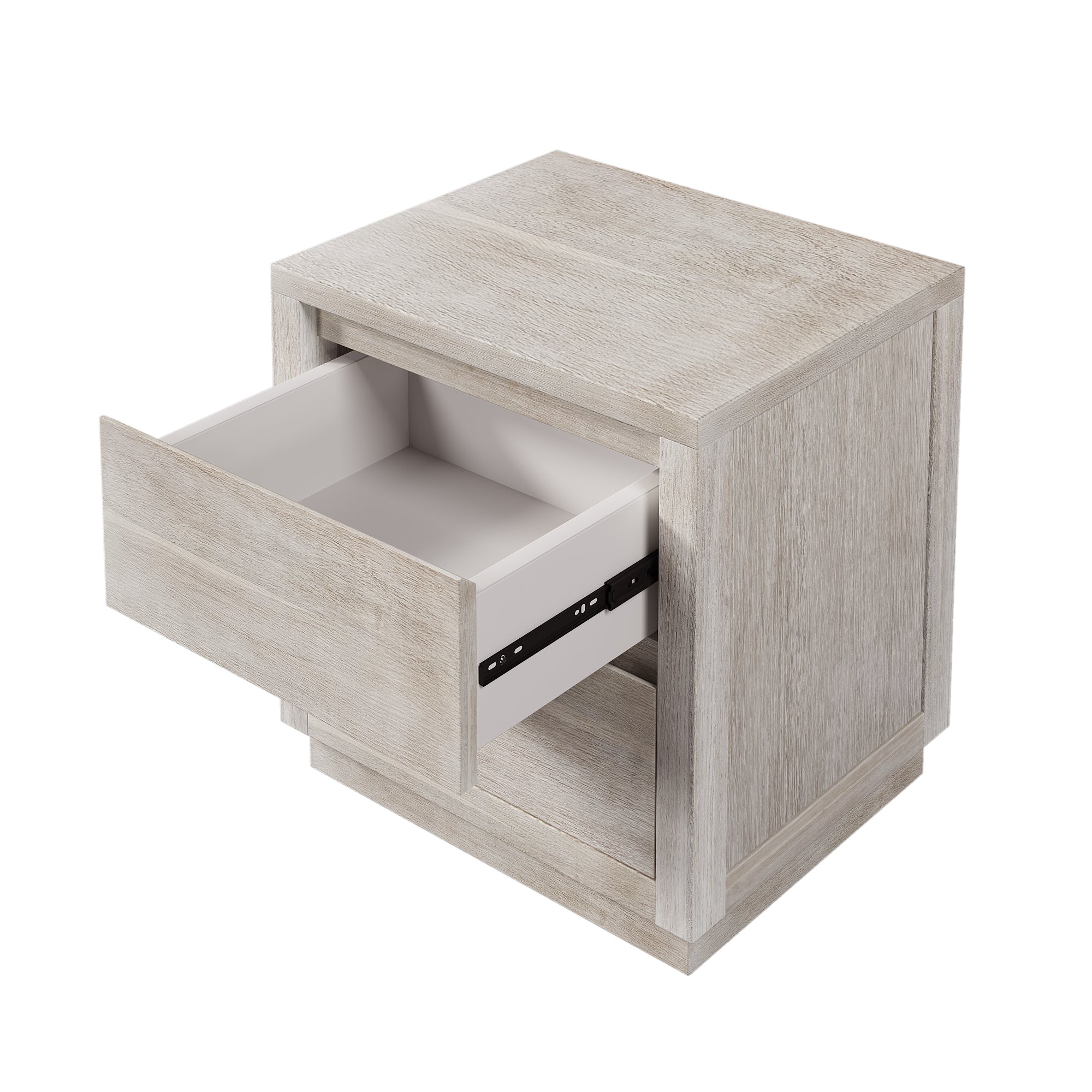 Wood 2-Drawer Nightstand Side Table for Bedroom