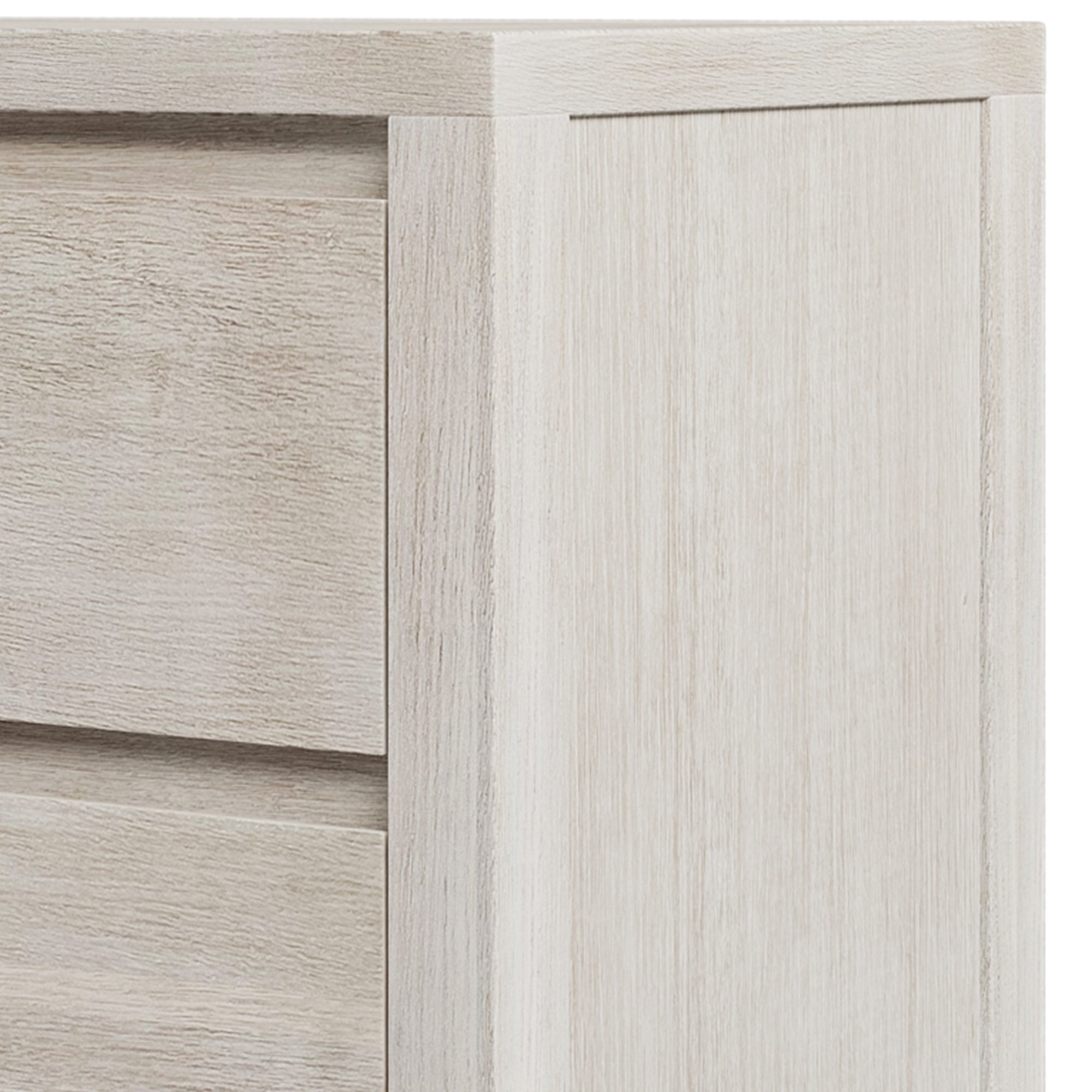 Wood 2-Drawer Nightstand Side Table for Bedroom