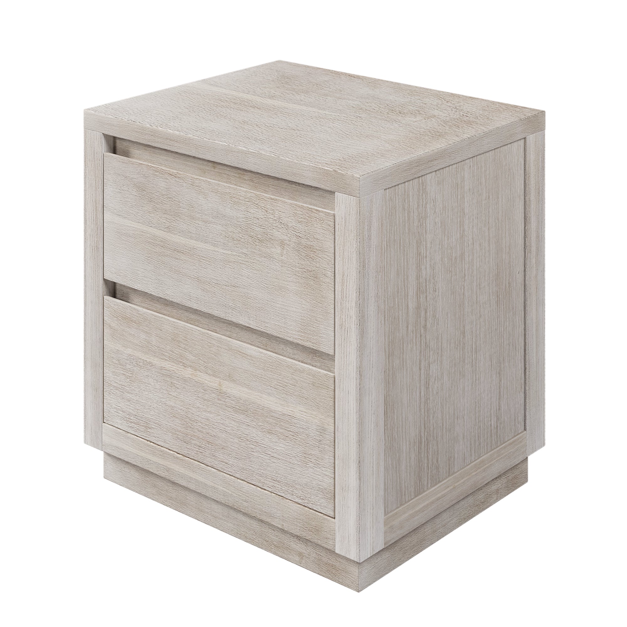 Wood 2-Drawer Nightstand Side Table for Bedroom