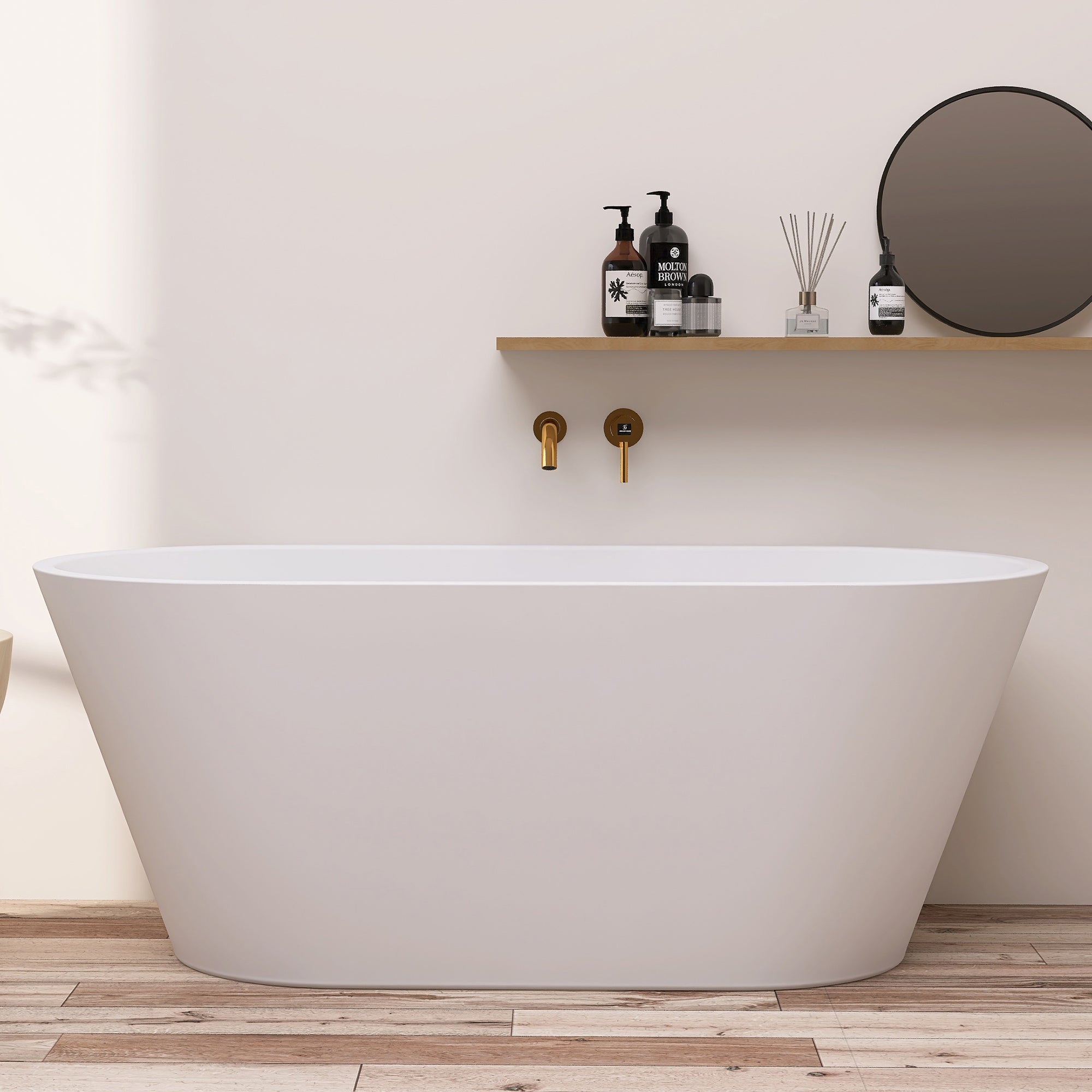 51 in. Acrylic Flatbottom Non-Whirlpool Bathtub in White