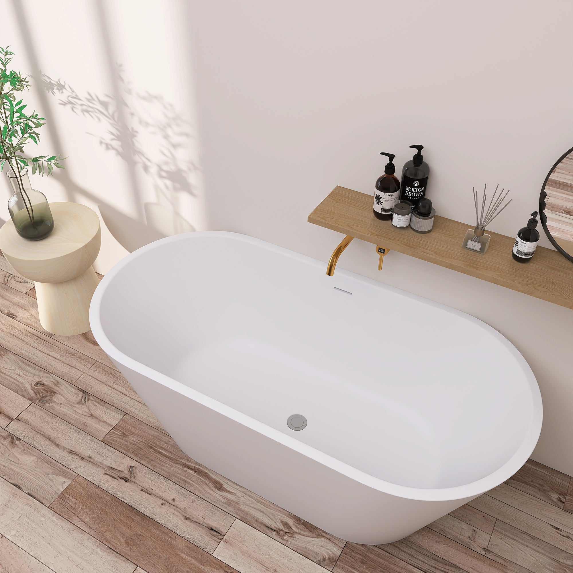51 in. Acrylic Flatbottom Non-Whirlpool Bathtub in White