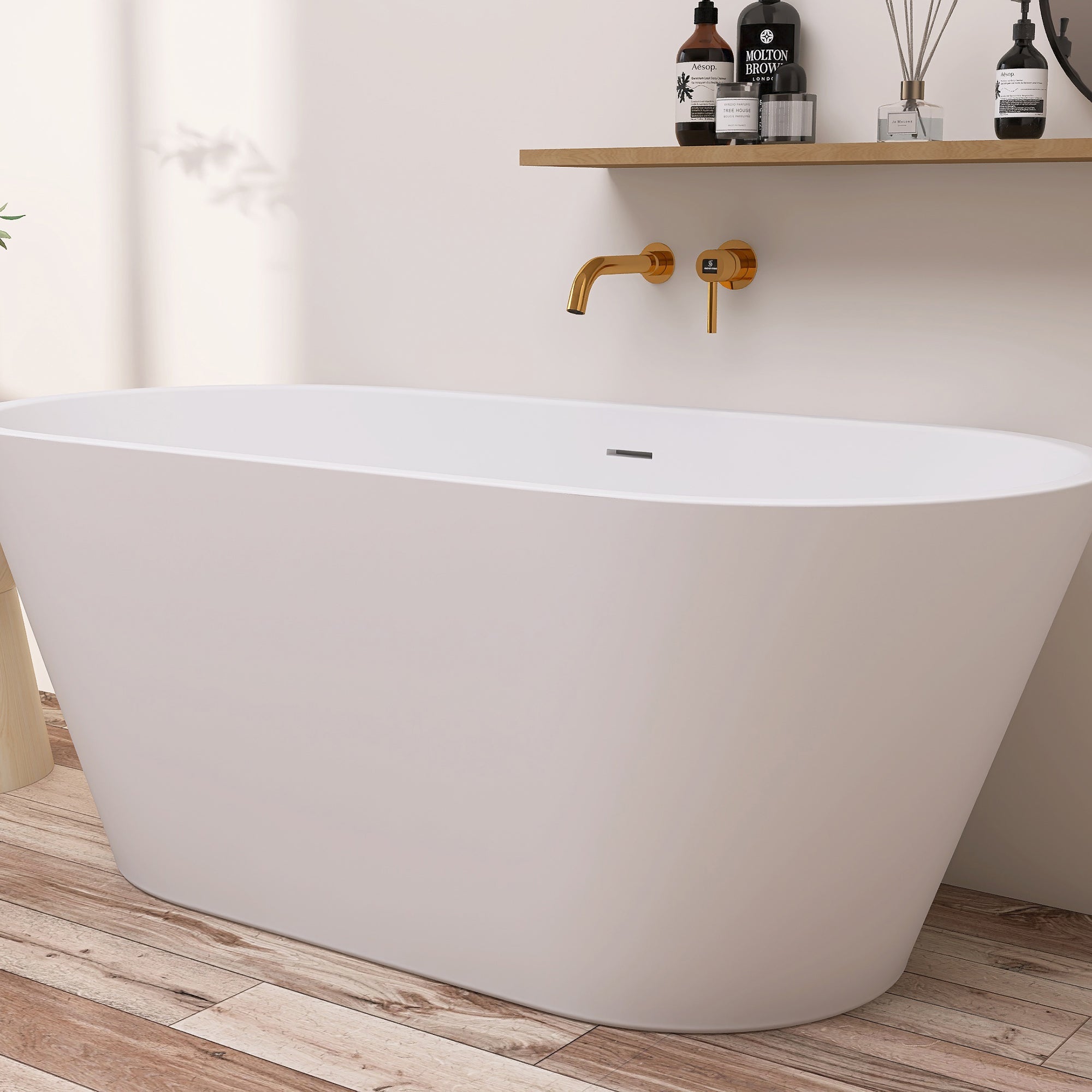 51 in. Acrylic Flatbottom Non-Whirlpool Bathtub in White