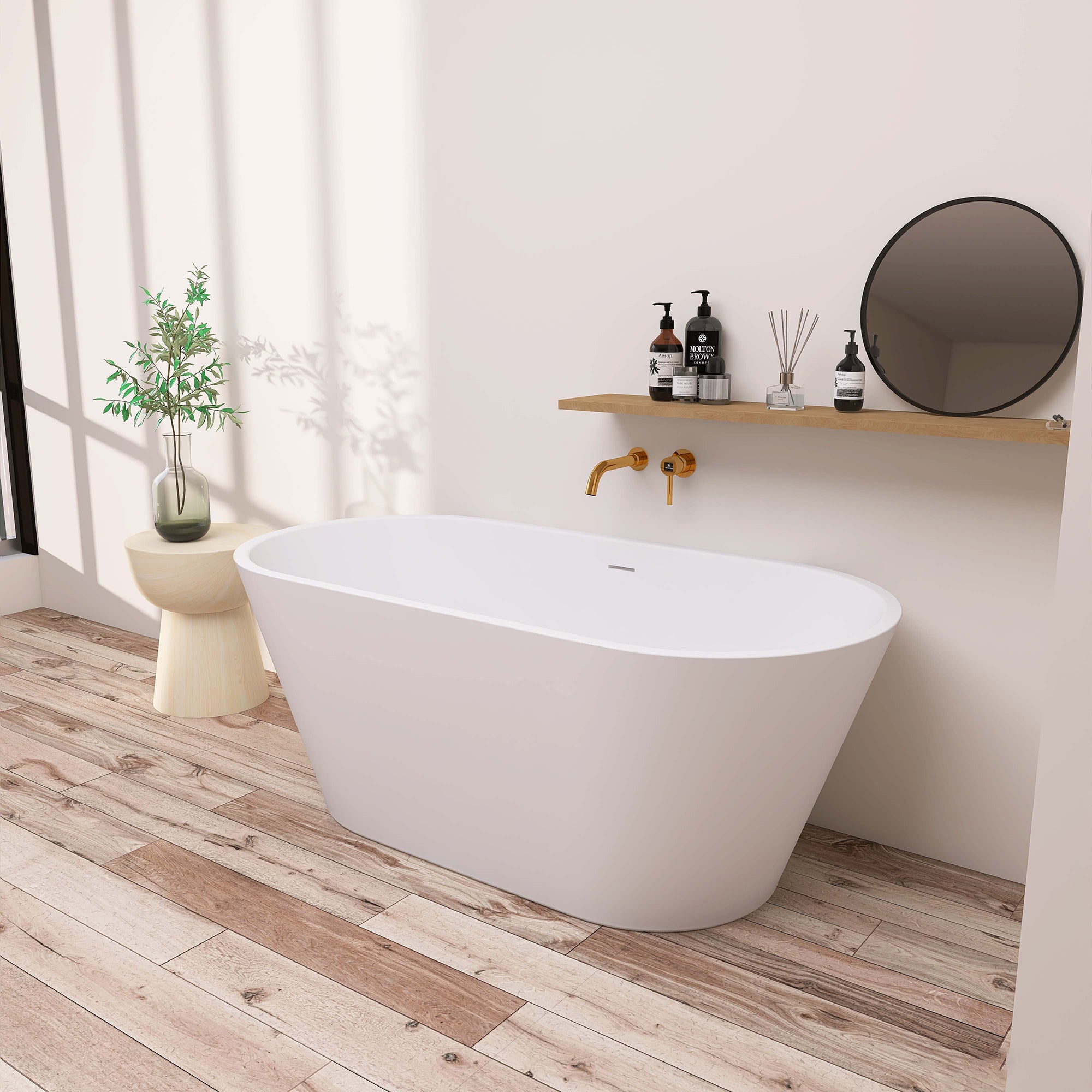 51 in. Acrylic Flatbottom Non-Whirlpool Bathtub in White