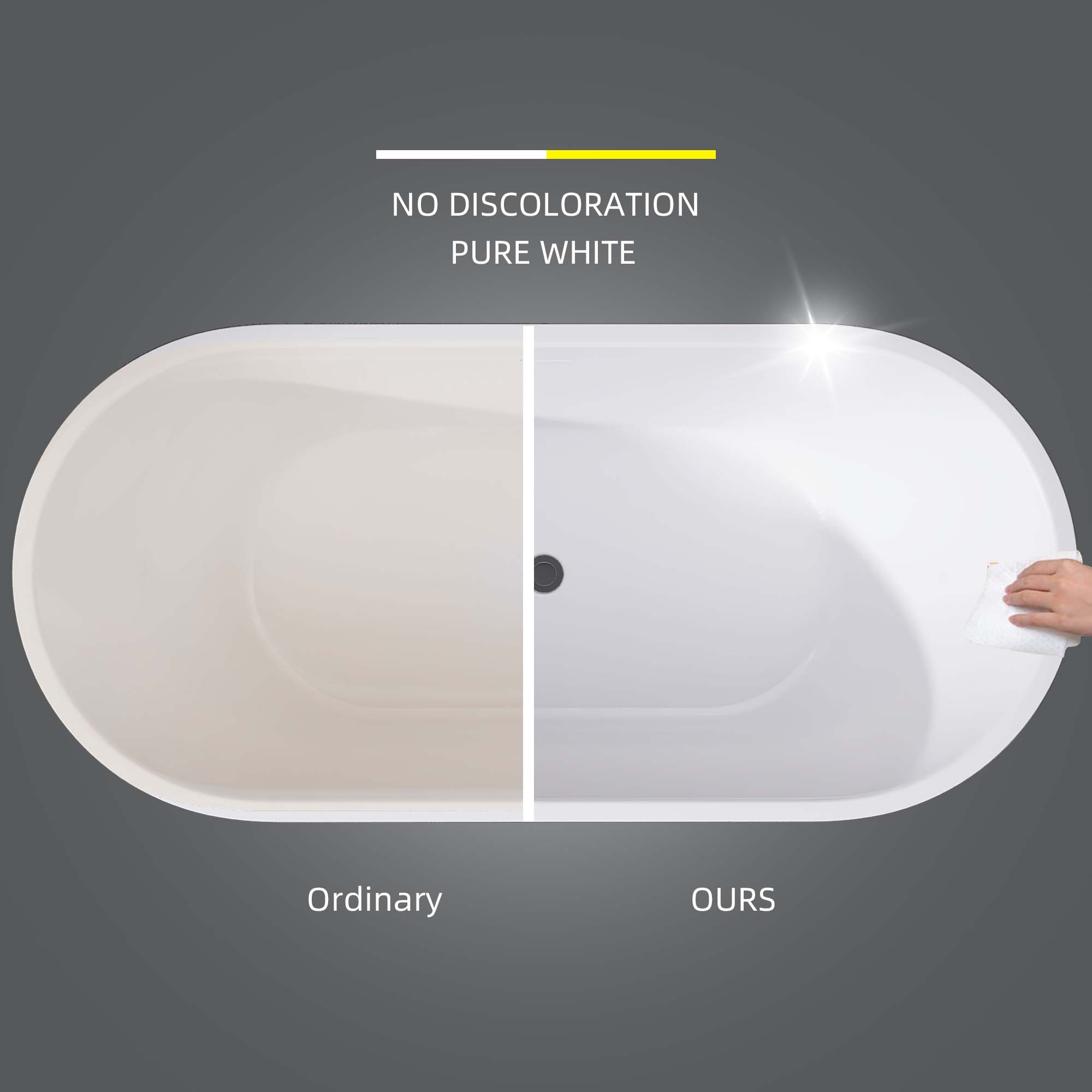 59 in. Acrylic Flatbottom Non-Whirlpool Soaking Bathtub