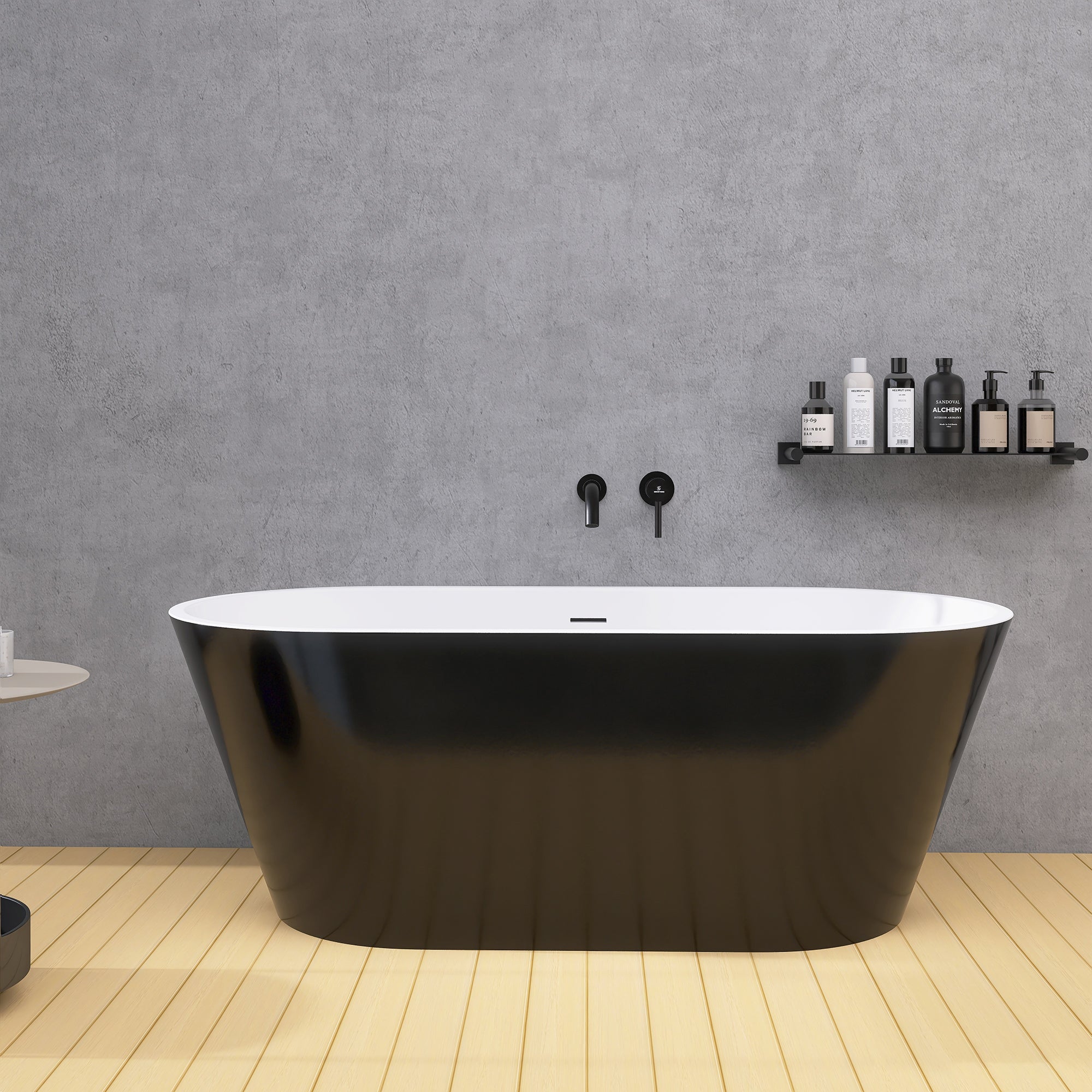 59 in. Acrylic Flatbottom Non-Whirlpool Soaking Bathtub