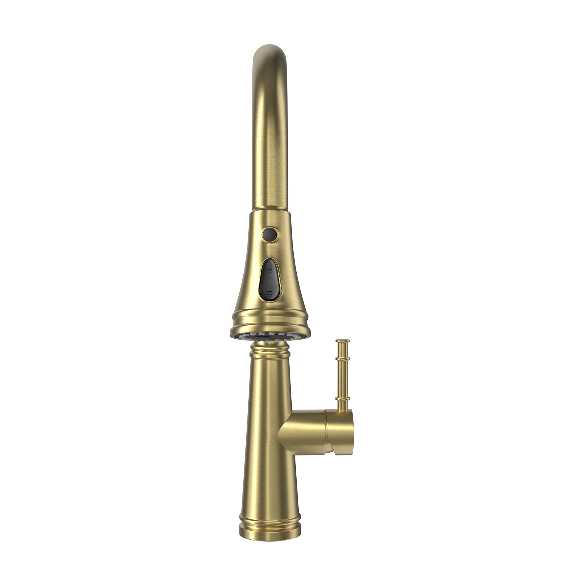 Single Handle Deck Mounted High Arc Stainless Steel Kitchen Faucet with Pull Out Spray