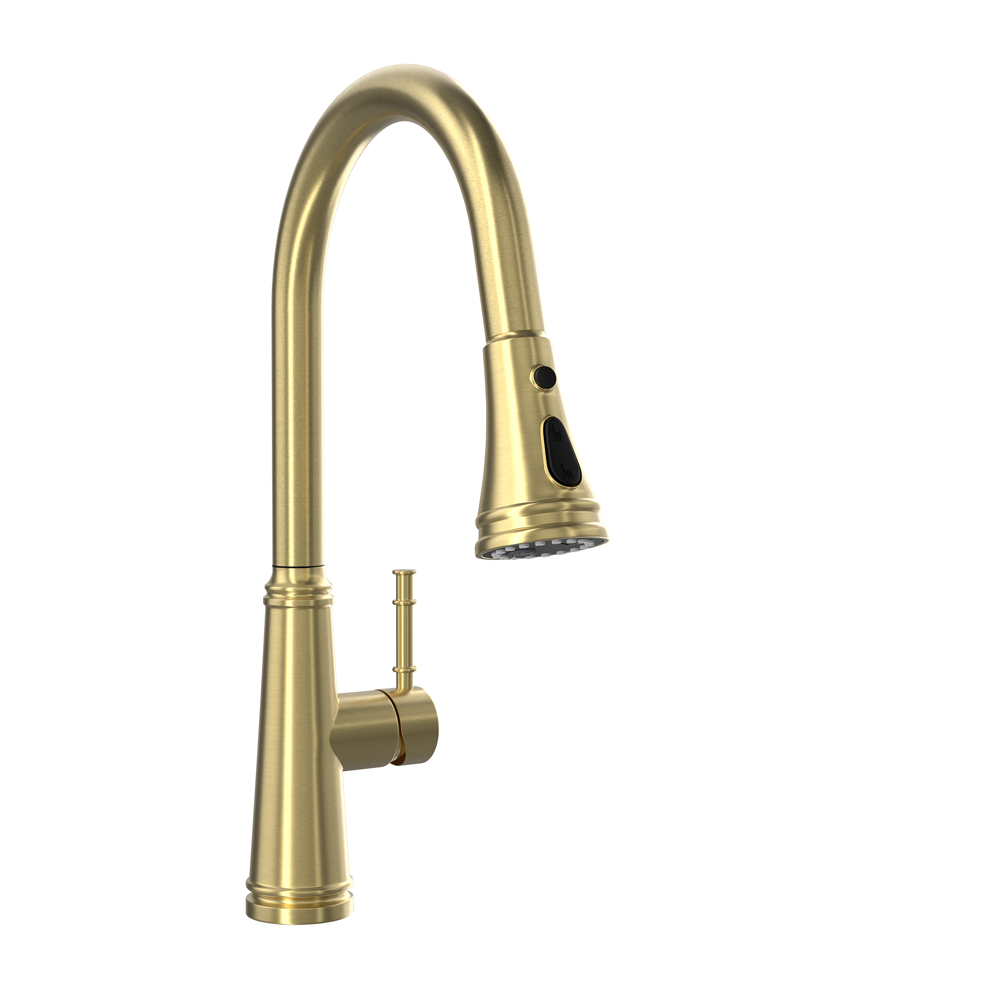 Single Handle Deck Mounted High Arc Stainless Steel Kitchen Faucet with Pull Out Spray