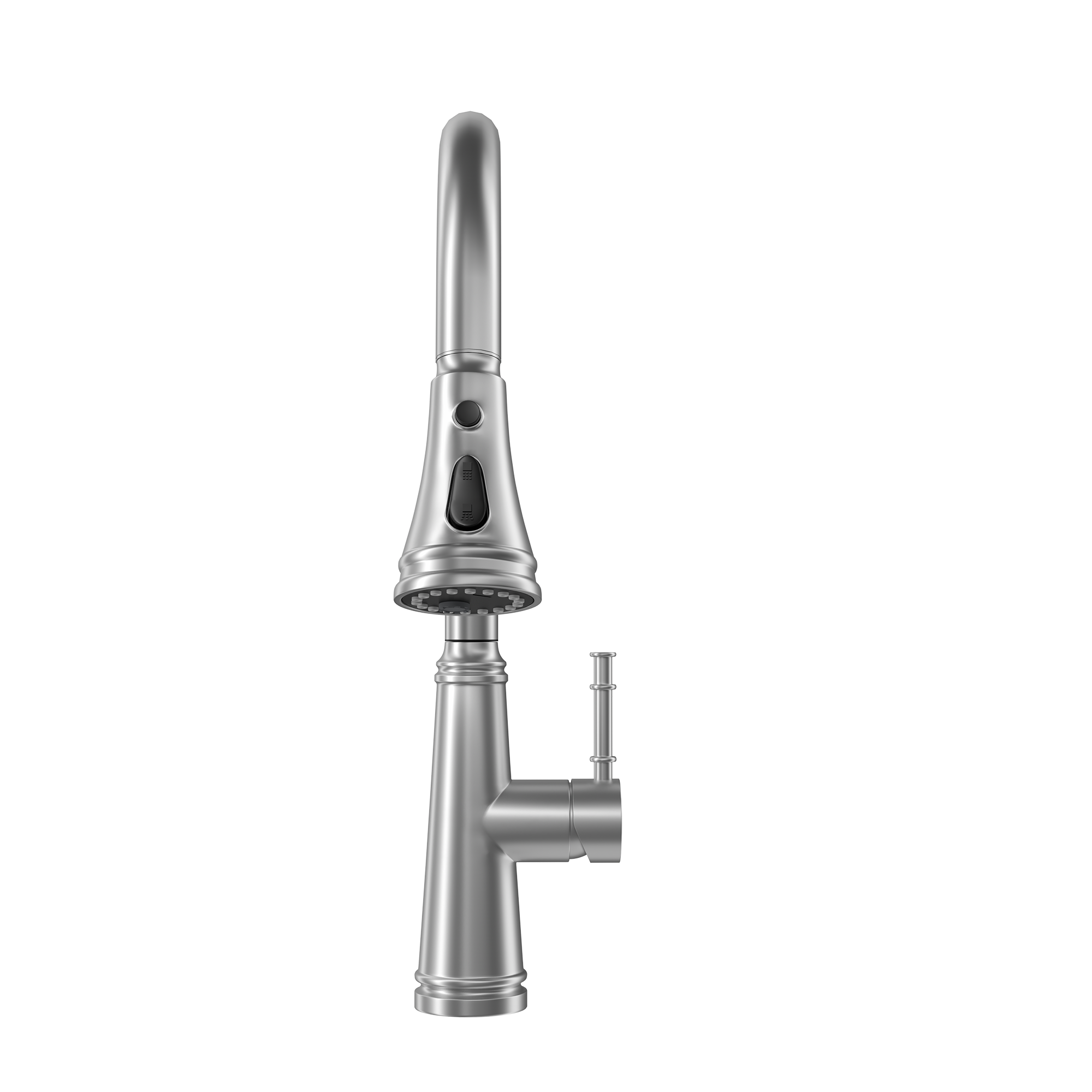 Single Handle Deck Mounted High Arc Stainless Steel Kitchen Faucet with Pull Out Spray
