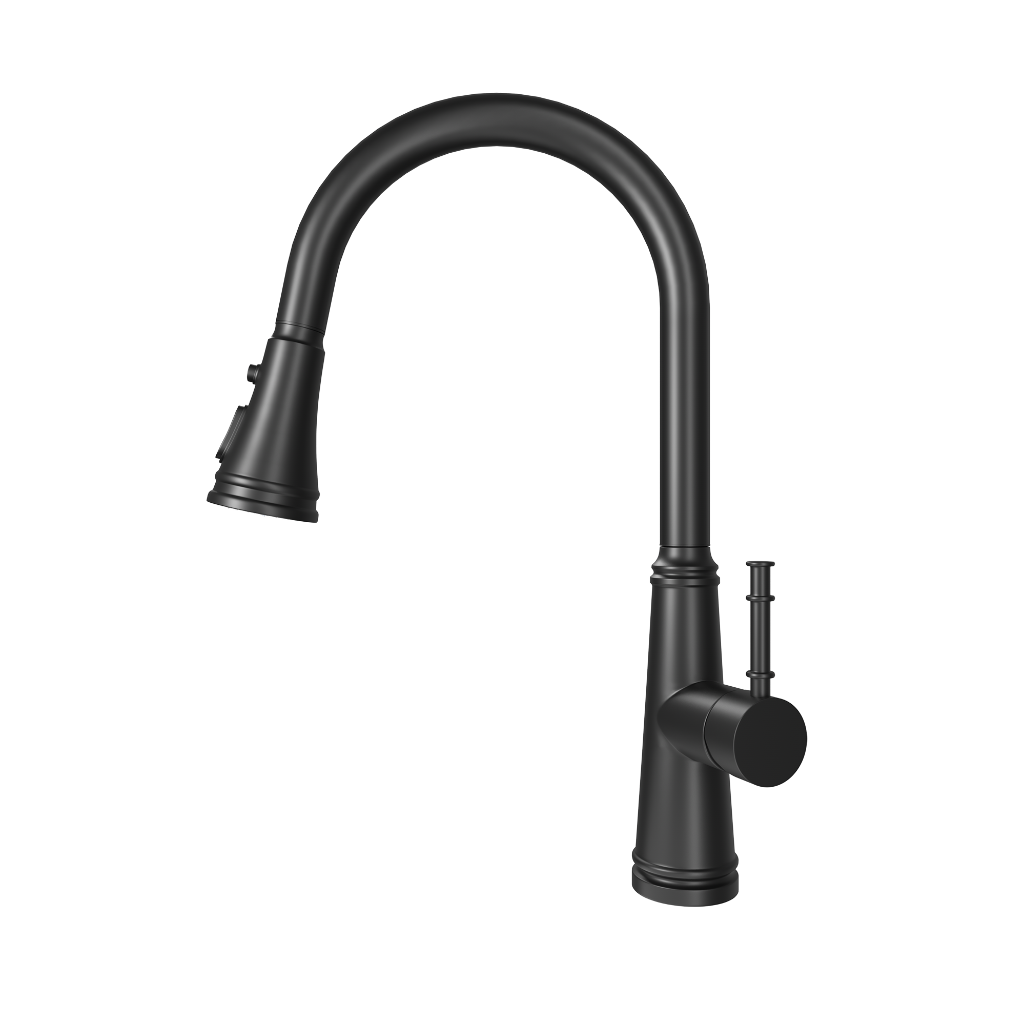 Single Handle Deck Mounted High Arc Stainless Steel Kitchen Faucet with Pull Out Spray