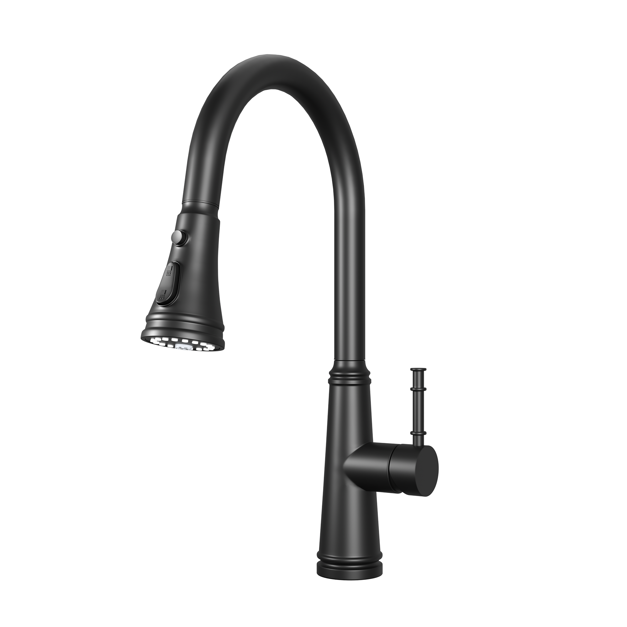 Single Handle Deck Mounted High Arc Stainless Steel Kitchen Faucet with Pull Out Spray