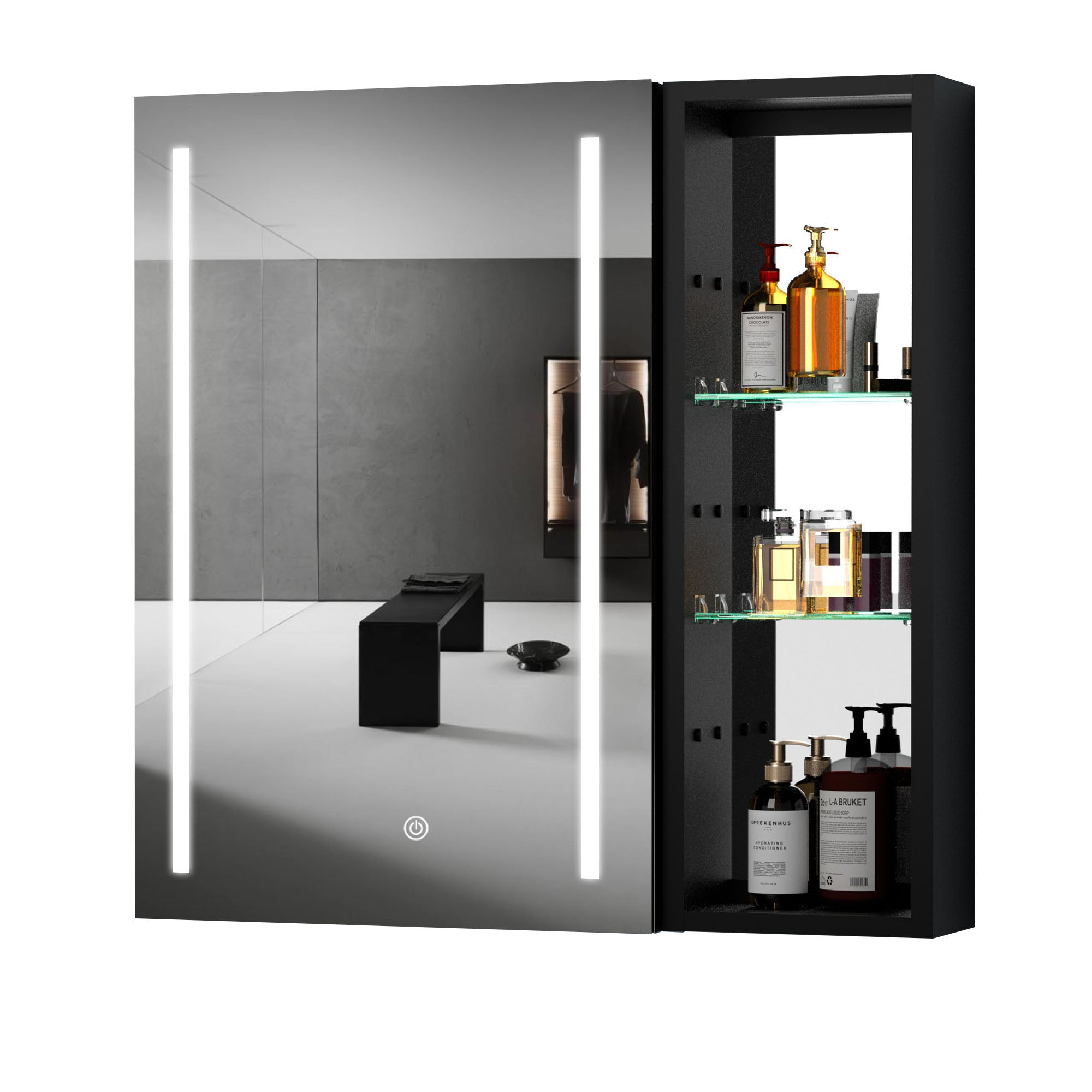 30 in. W x 30 in. H Square Aluminum Surface Mount Medicine Cabinet with Mirror