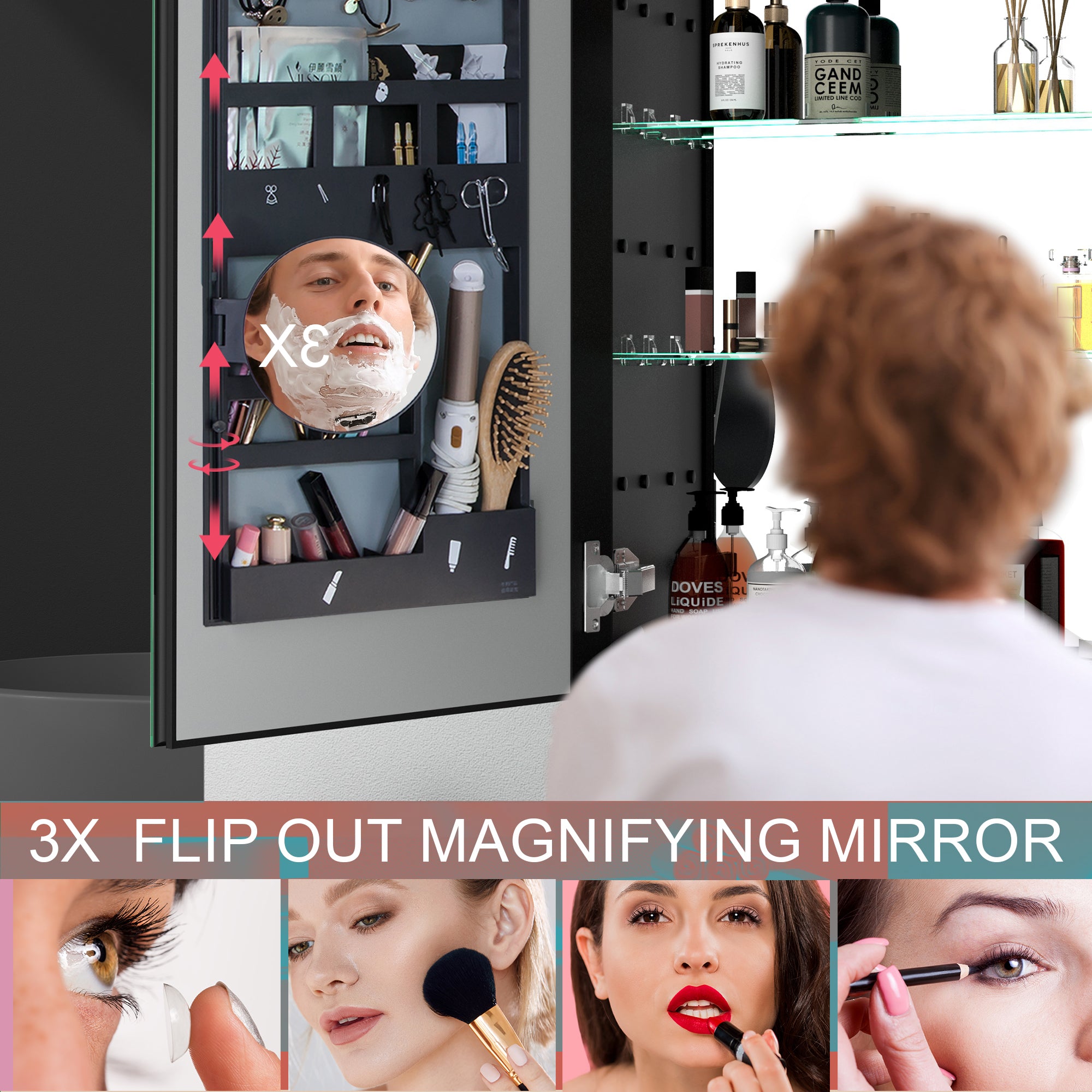 30 in. W x 30 in. H Square Aluminum Surface Mount Medicine Cabinet with Mirror