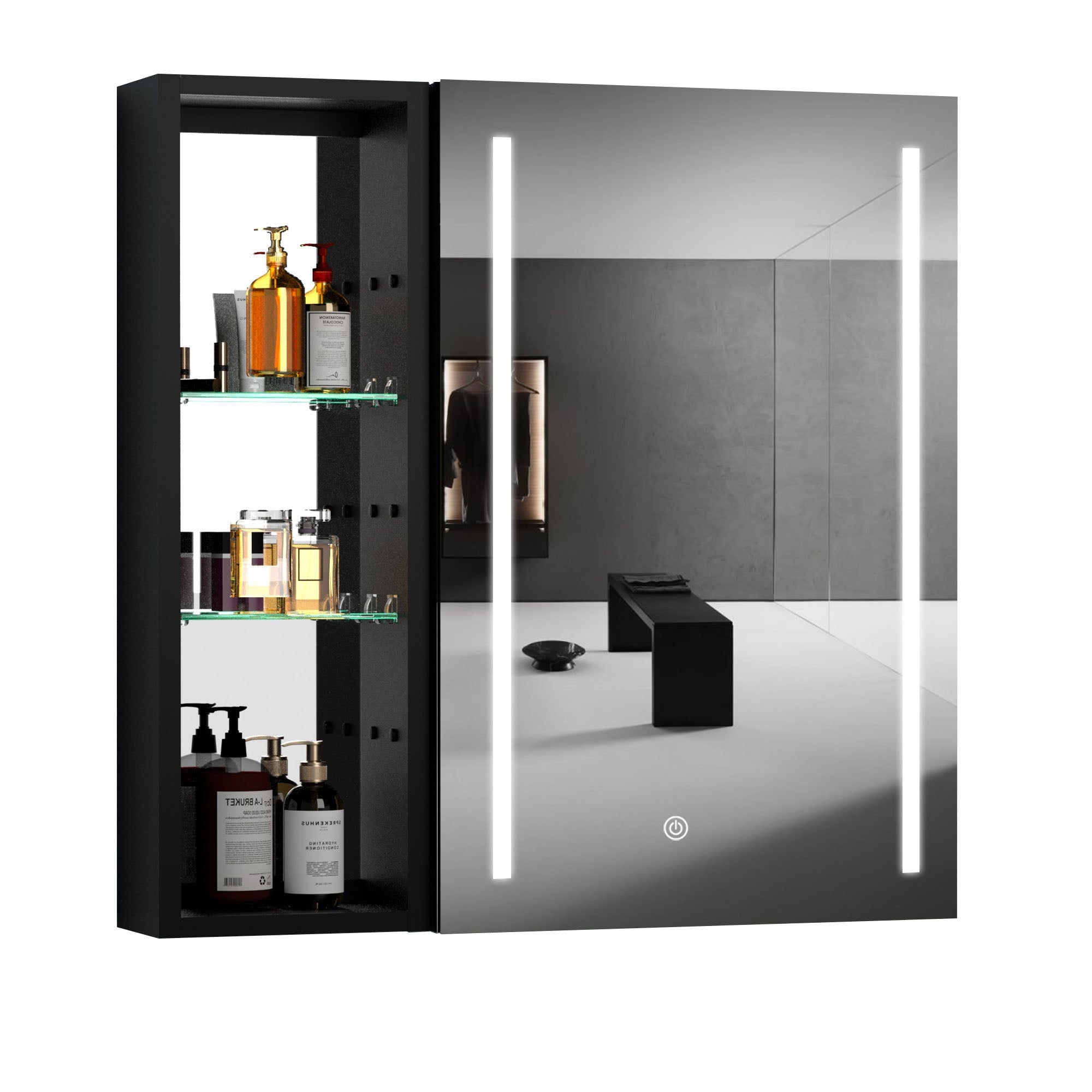 30 in. W x 30 in. H Square Aluminum Surface Mount Medicine Cabinet with Mirror