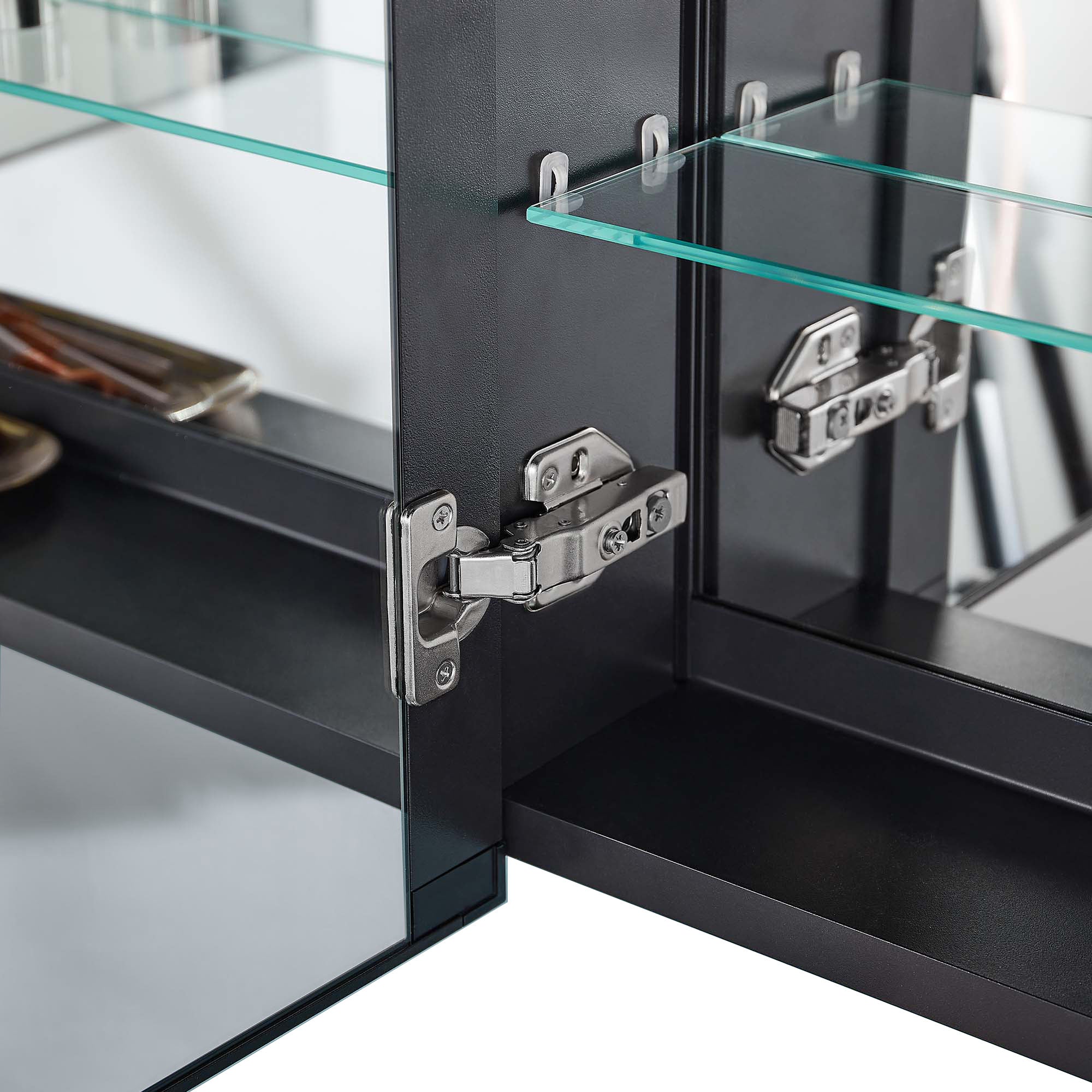Rectangular Frameless Aluminum Surface Mount Medicine Cabinet with Mirror