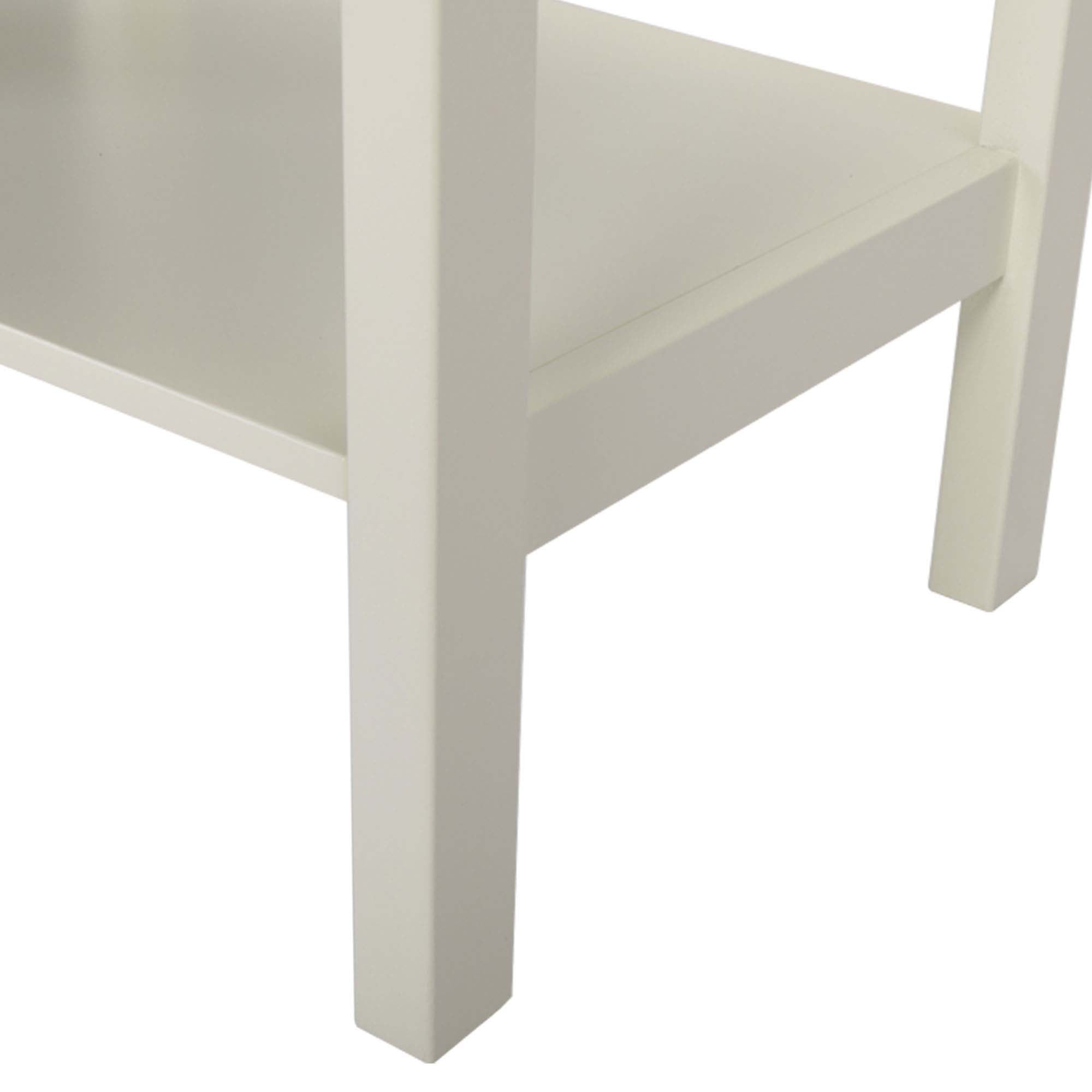 2 Set Wood Nightstand with 1-Drawer and Open Shelf in White
