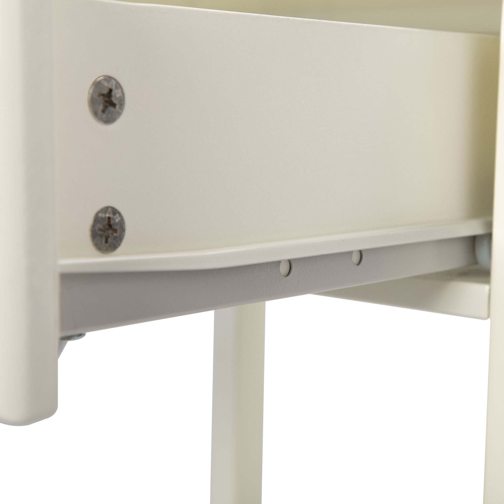 2 Set Wood Nightstand with 1-Drawer and Open Shelf in White