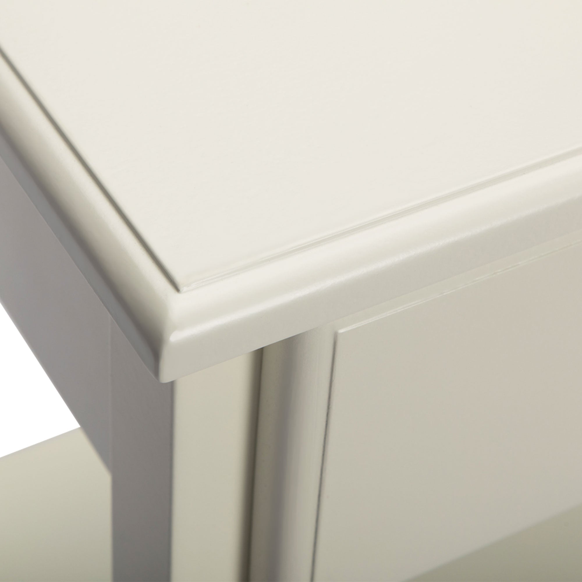 2 Set Wood Nightstand with 1-Drawer and Open Shelf in White