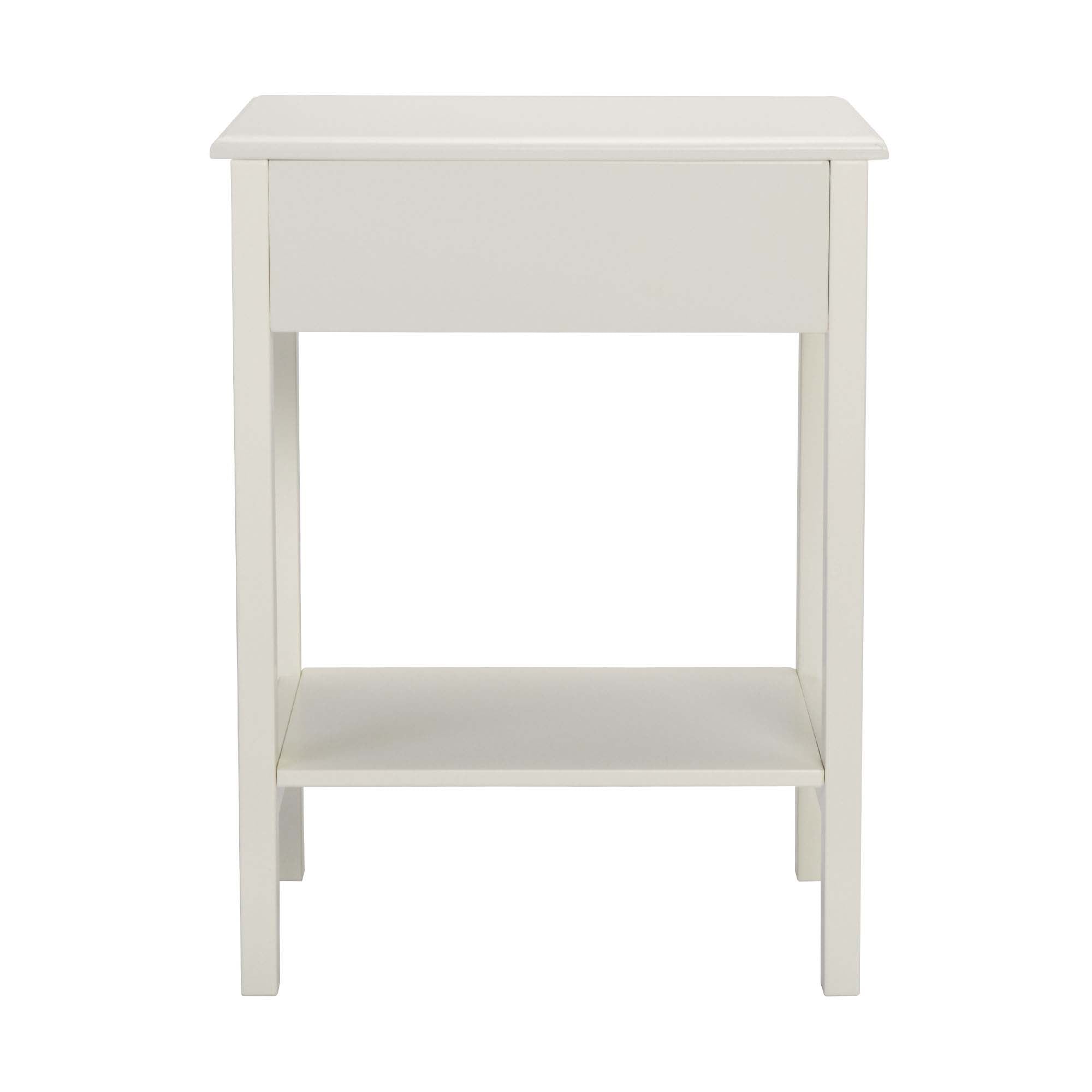 2 Set Wood Nightstand with 1-Drawer and Open Shelf in White