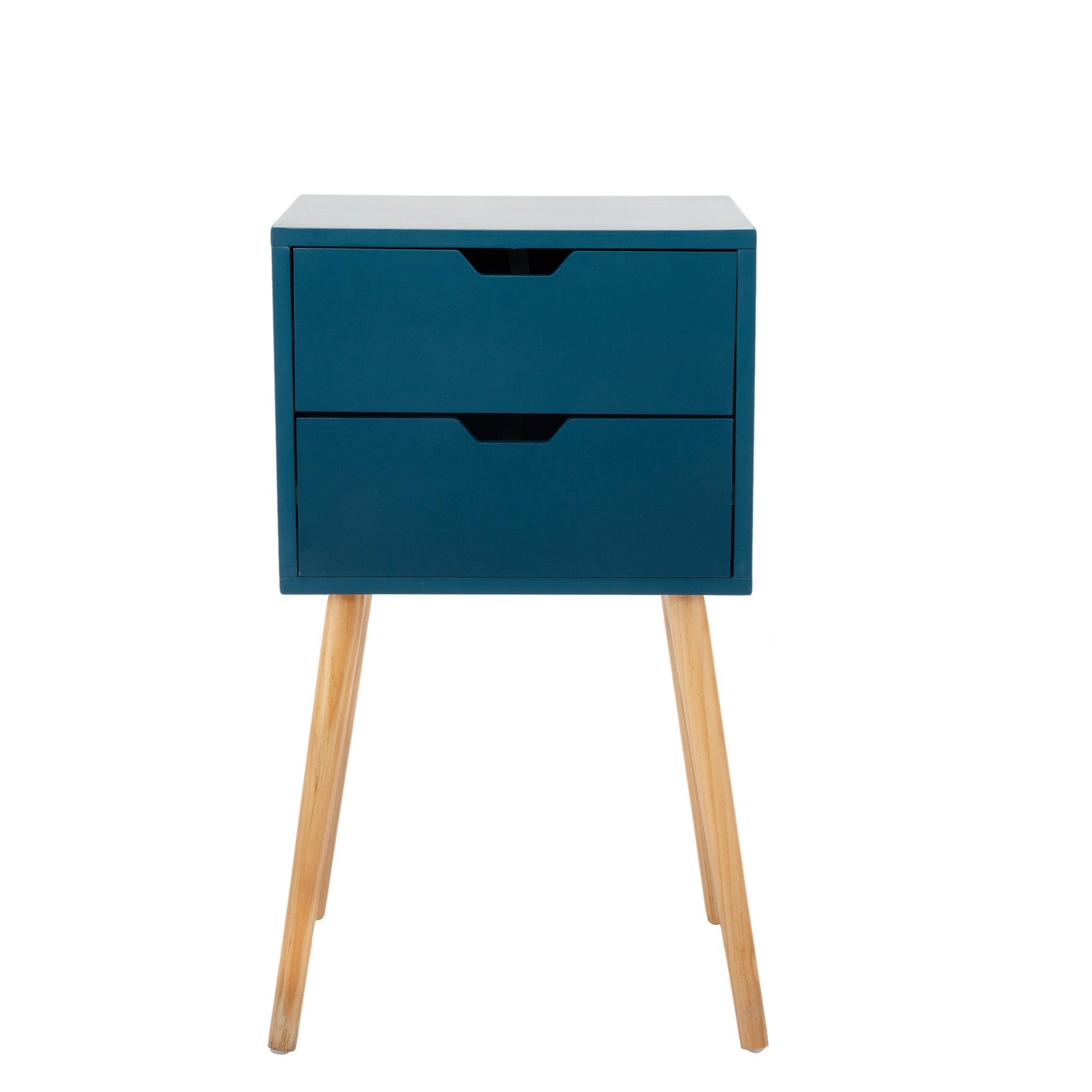 2 Set Wood Nightstand with 2 Sliding Drawers