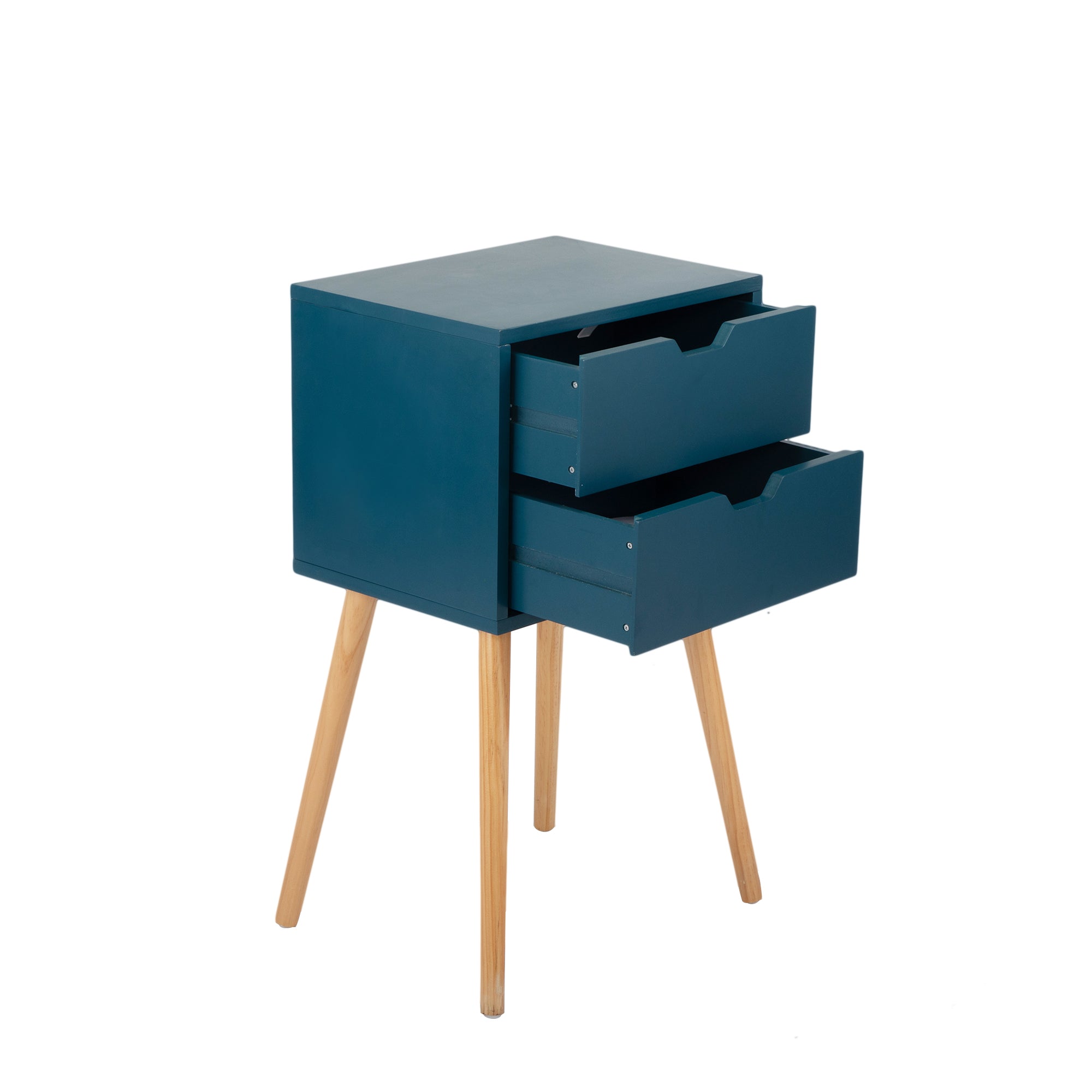 2 Set Wood Nightstand with 2 Sliding Drawers