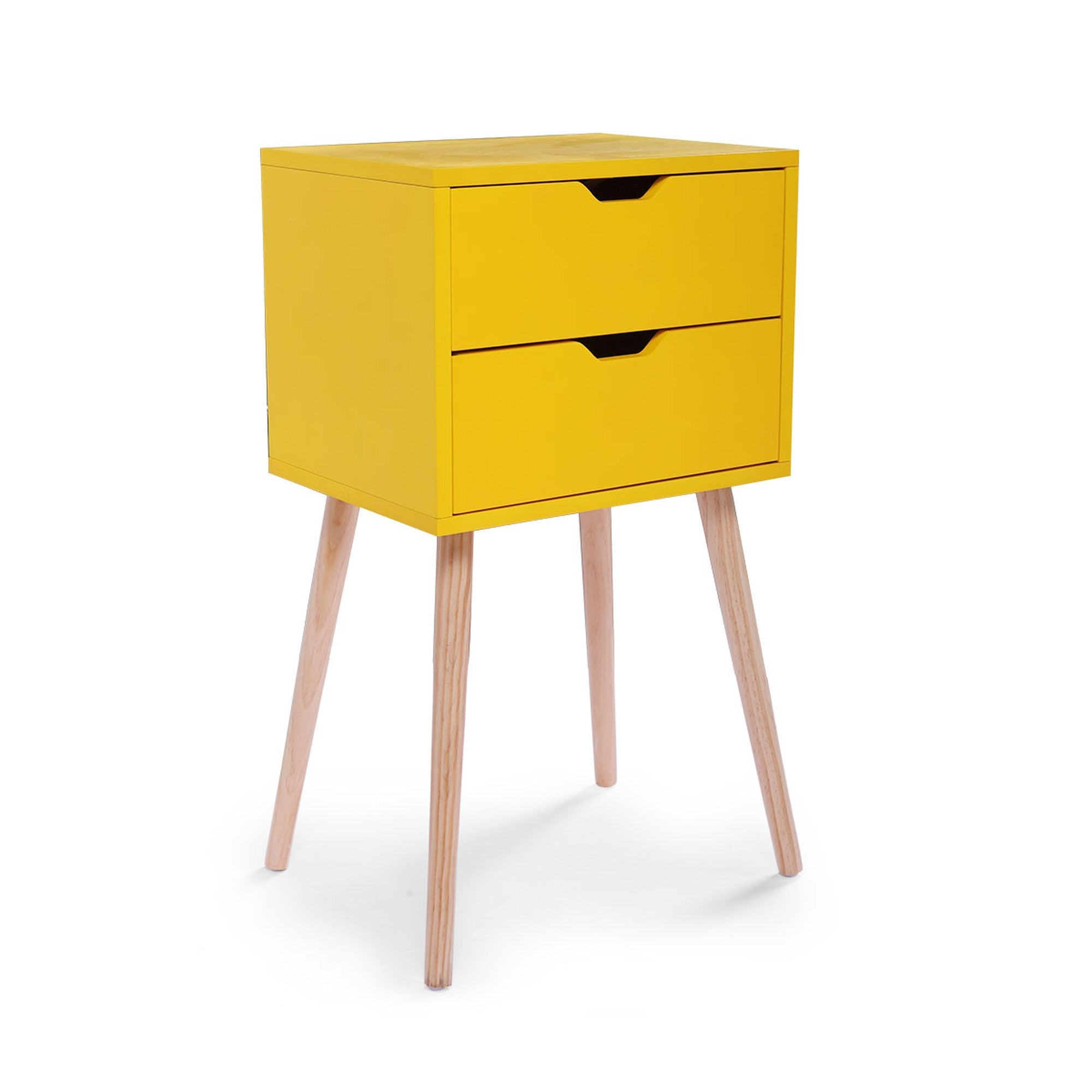 2 Set Wood Nightstand with 2 Sliding Drawers
