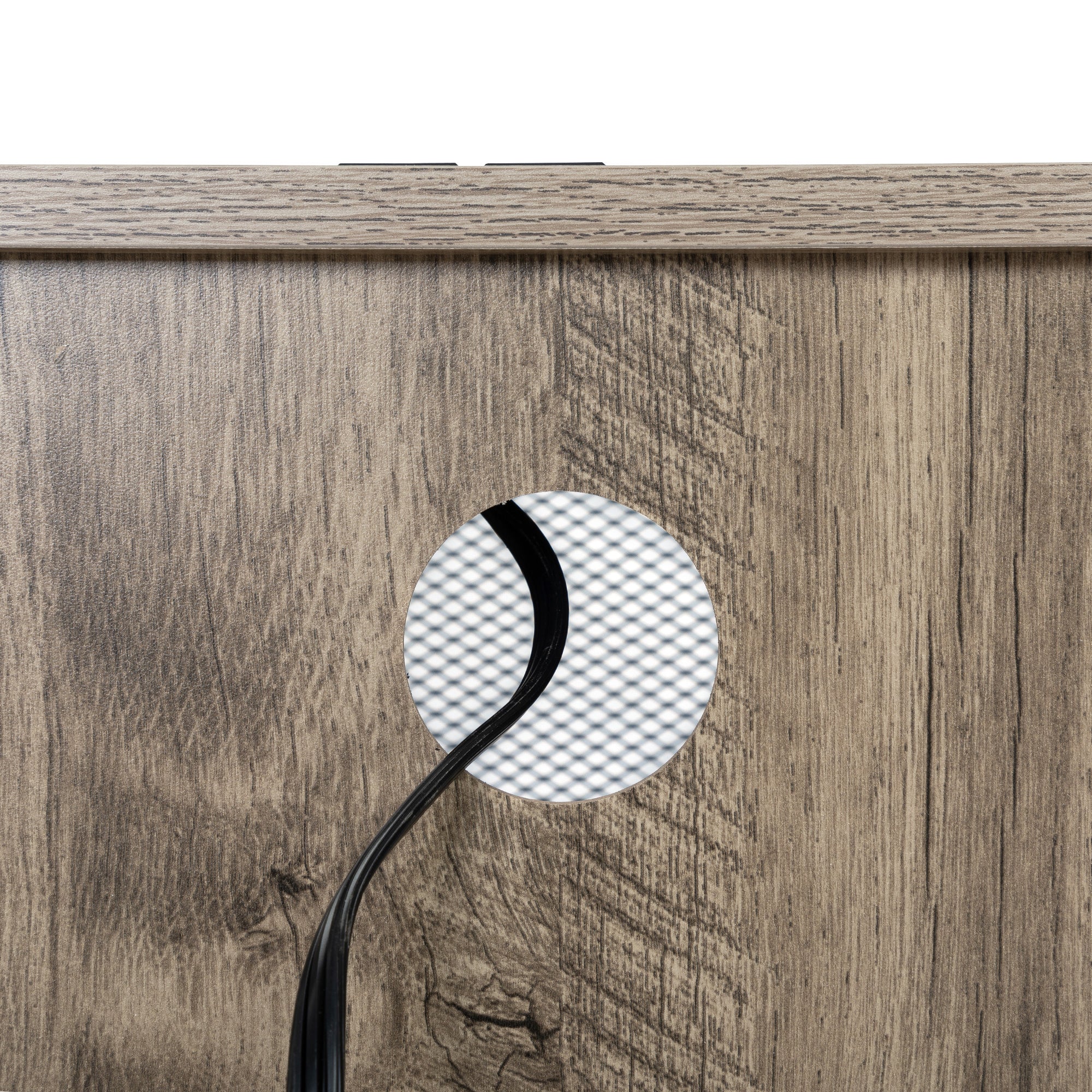 24" Tall Wood Nightstand With Power Outlets and USB Ports