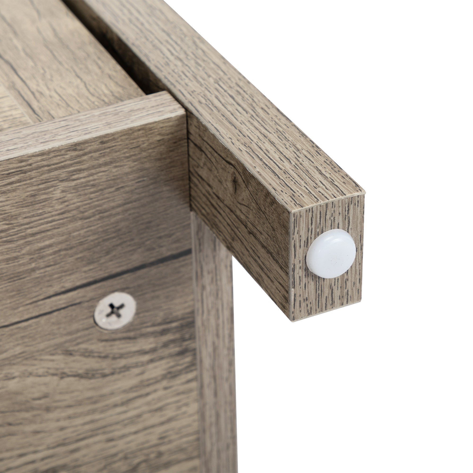 24" Tall Wood Nightstand With Power Outlets and USB Ports