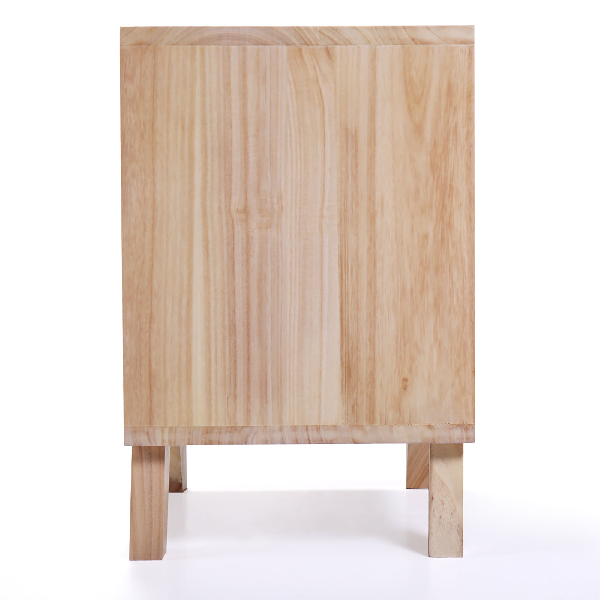 2 Set 2-Drawer Wood Nightstand in White