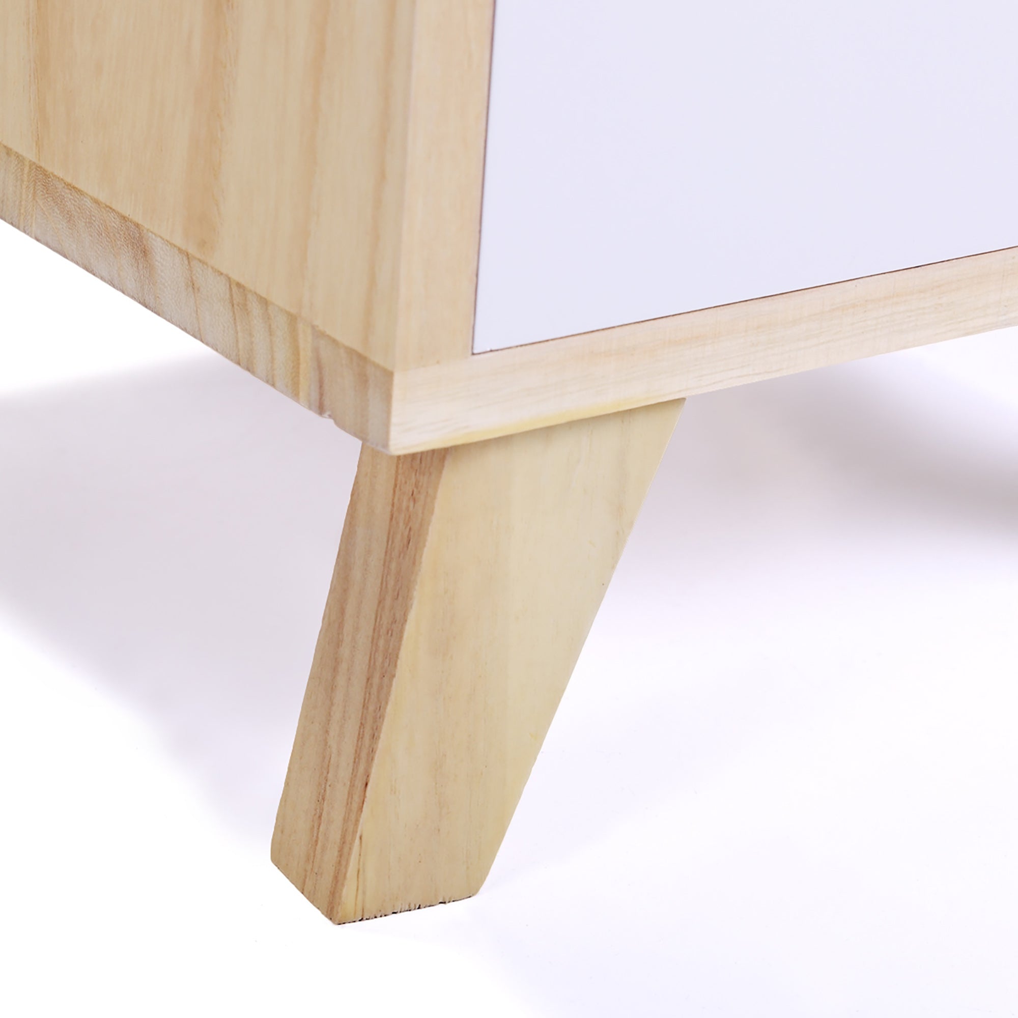 2 Set 2-Drawer Wood Nightstand in White