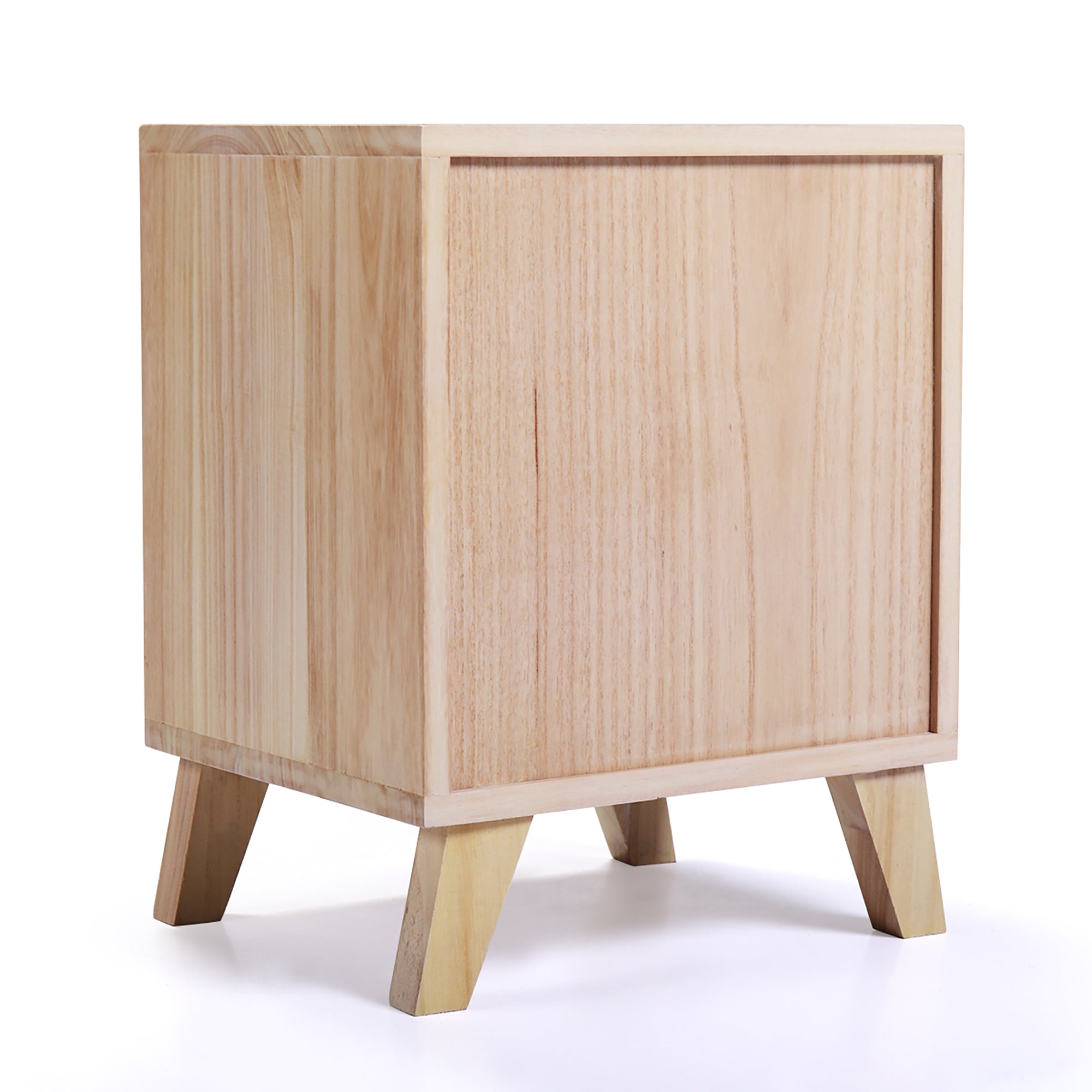 2 Set 2-Drawer Wood Nightstand in White