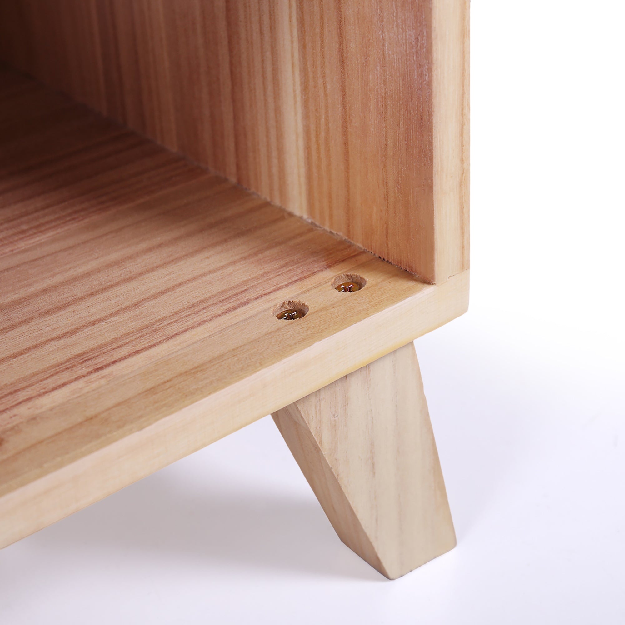2 Set 2-Drawer Wood Nightstand in White