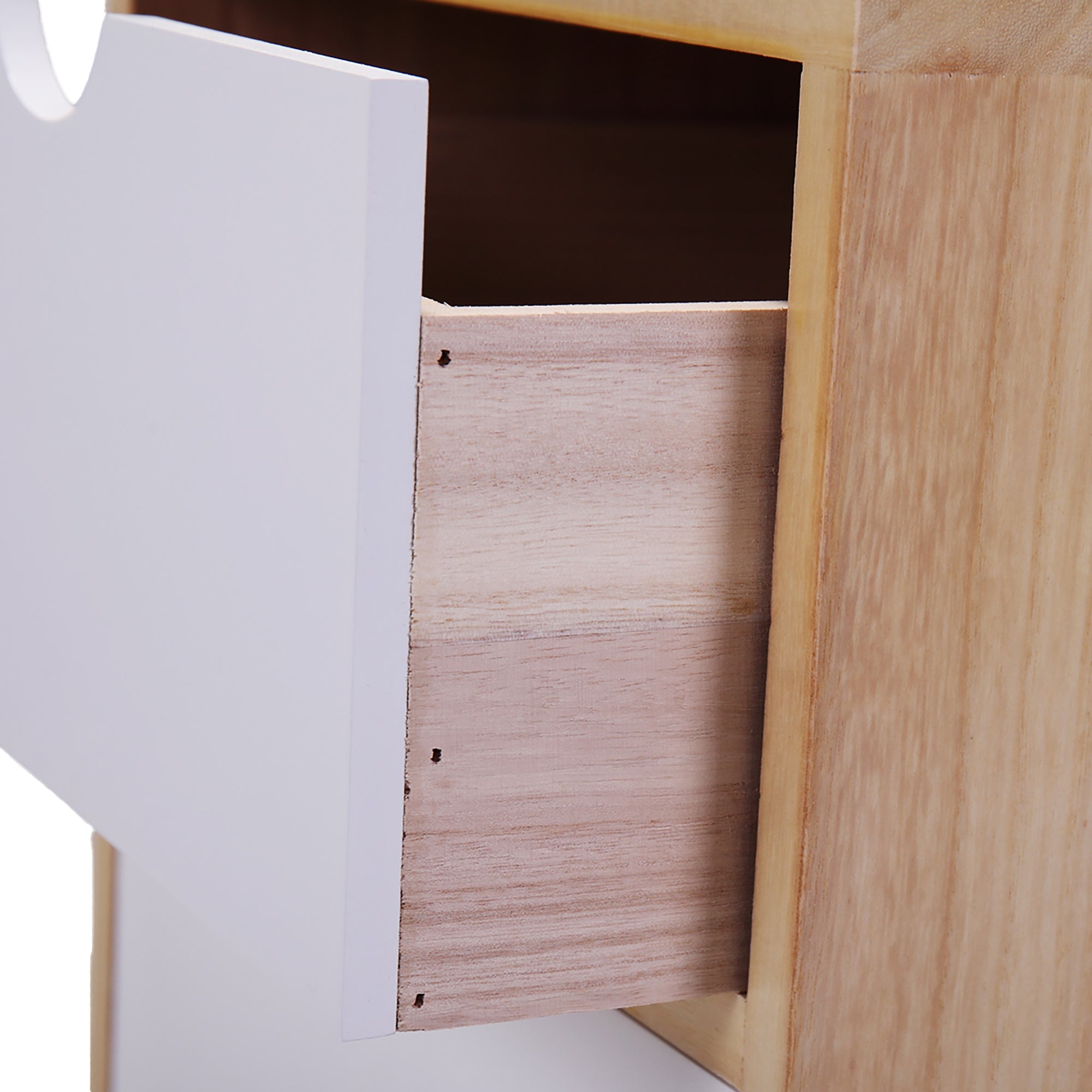 2 Set 2-Drawer Wood Nightstand in White