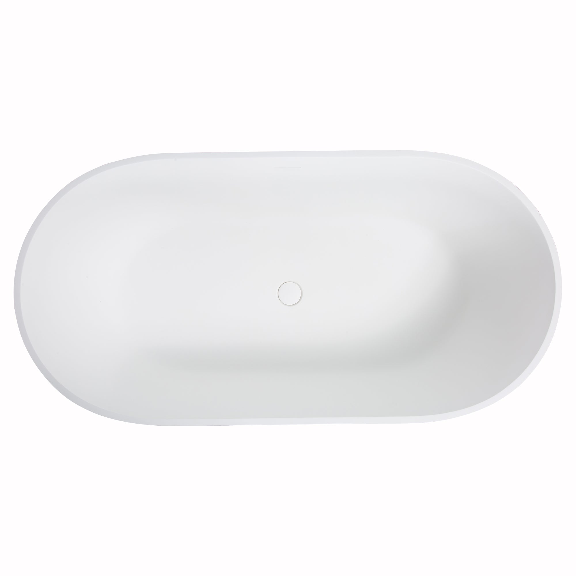 Solid Surface Freestanding Flatbottom Soaking Bathtub in White