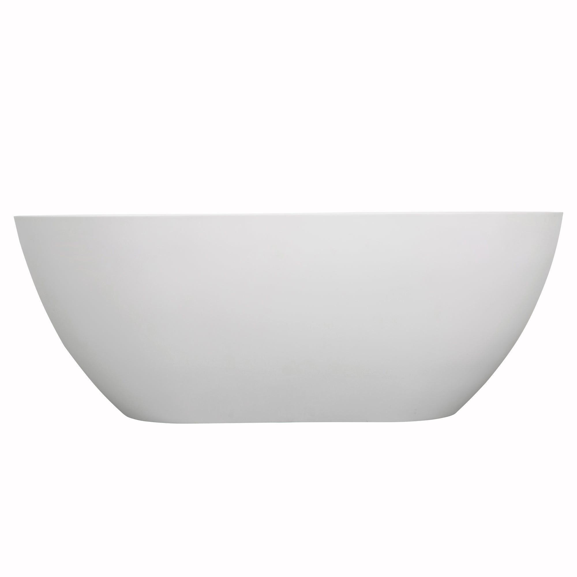 Solid Surface Freestanding Flatbottom Soaking Bathtub in White