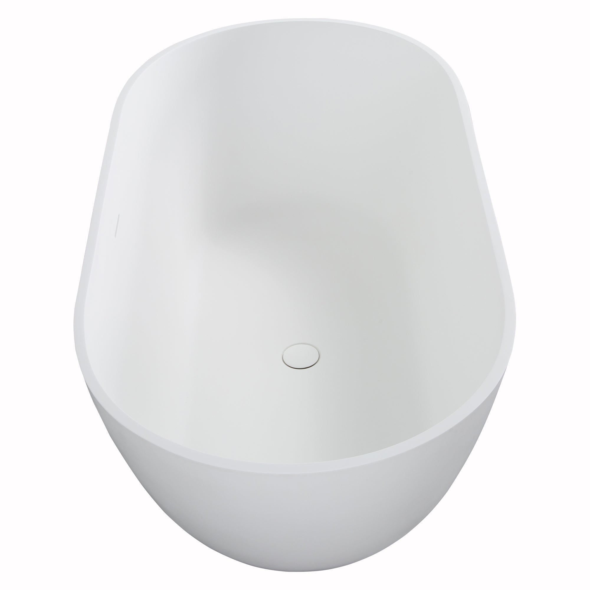 Solid Surface Freestanding Flatbottom Soaking Bathtub in White