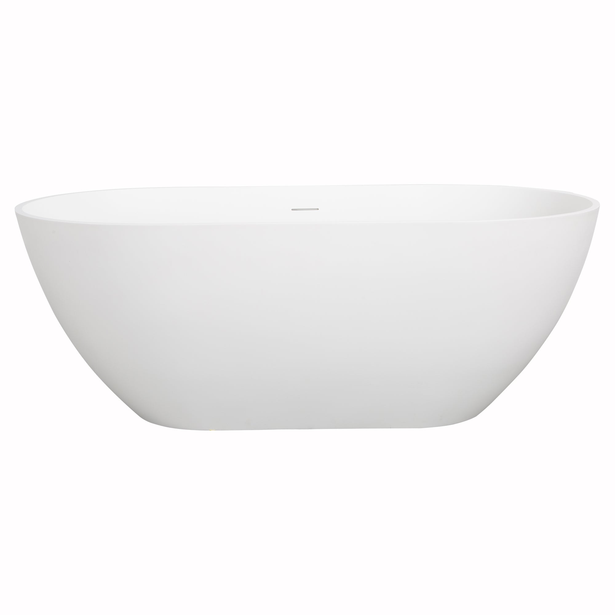 Solid Surface Freestanding Flatbottom Soaking Bathtub in White
