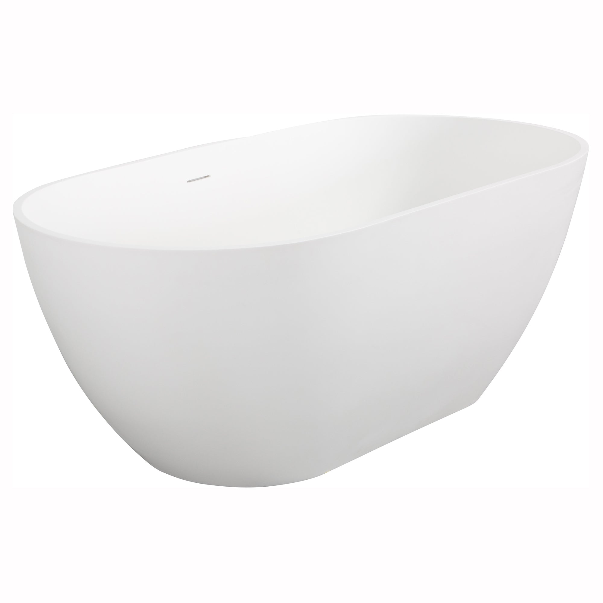 Solid Surface Freestanding Flatbottom Soaking Bathtub in White
