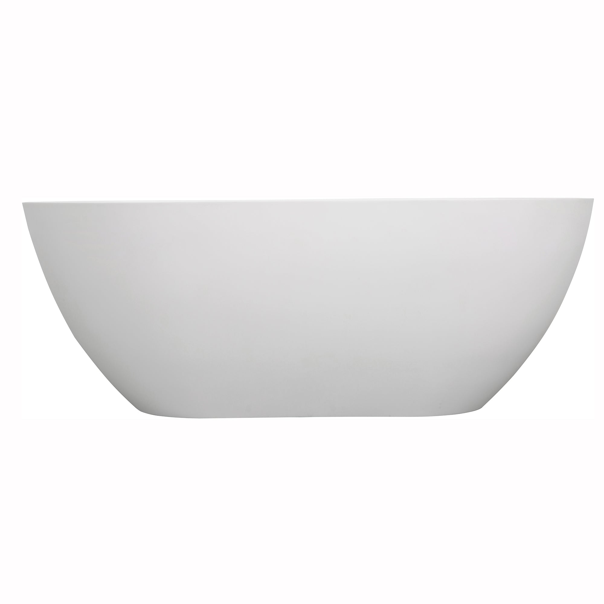 Solid Surface Freestanding Flatbottom Soaking Bathtub in White