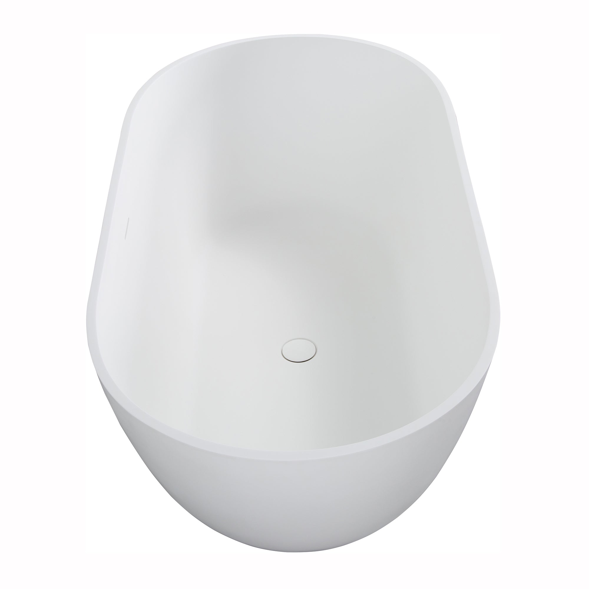 Solid Surface Freestanding Flatbottom Soaking Bathtub in White