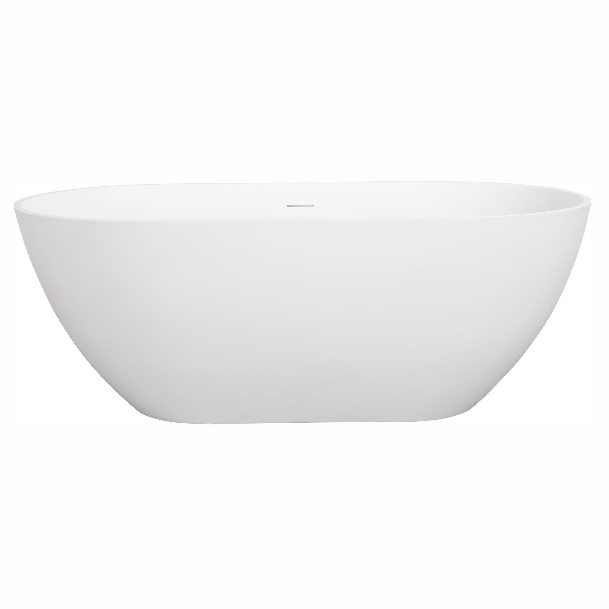 Solid Surface Freestanding Flatbottom Soaking Bathtub in White