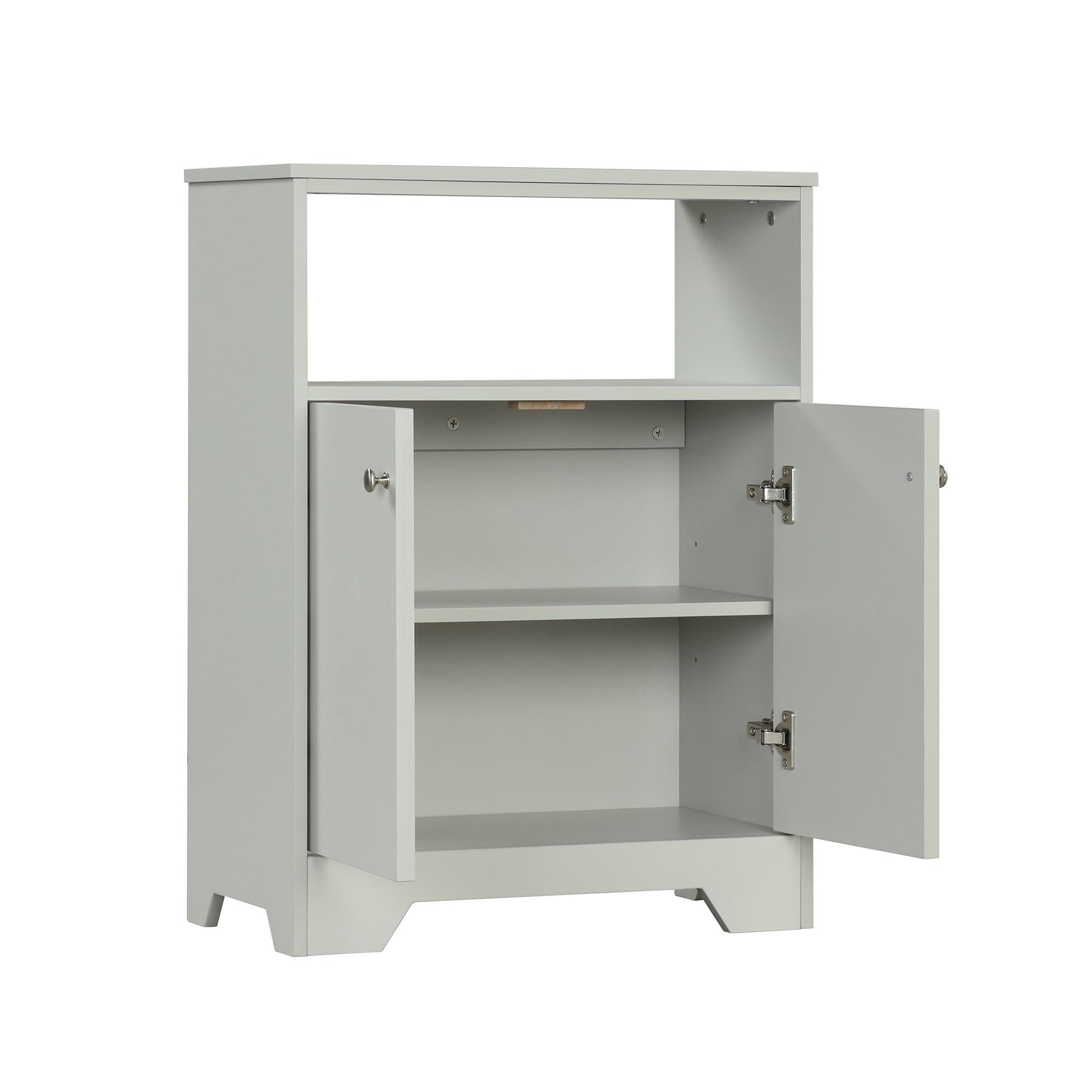 32" Wood 2-door Bathroom Cabinet with Adjustable Shelves