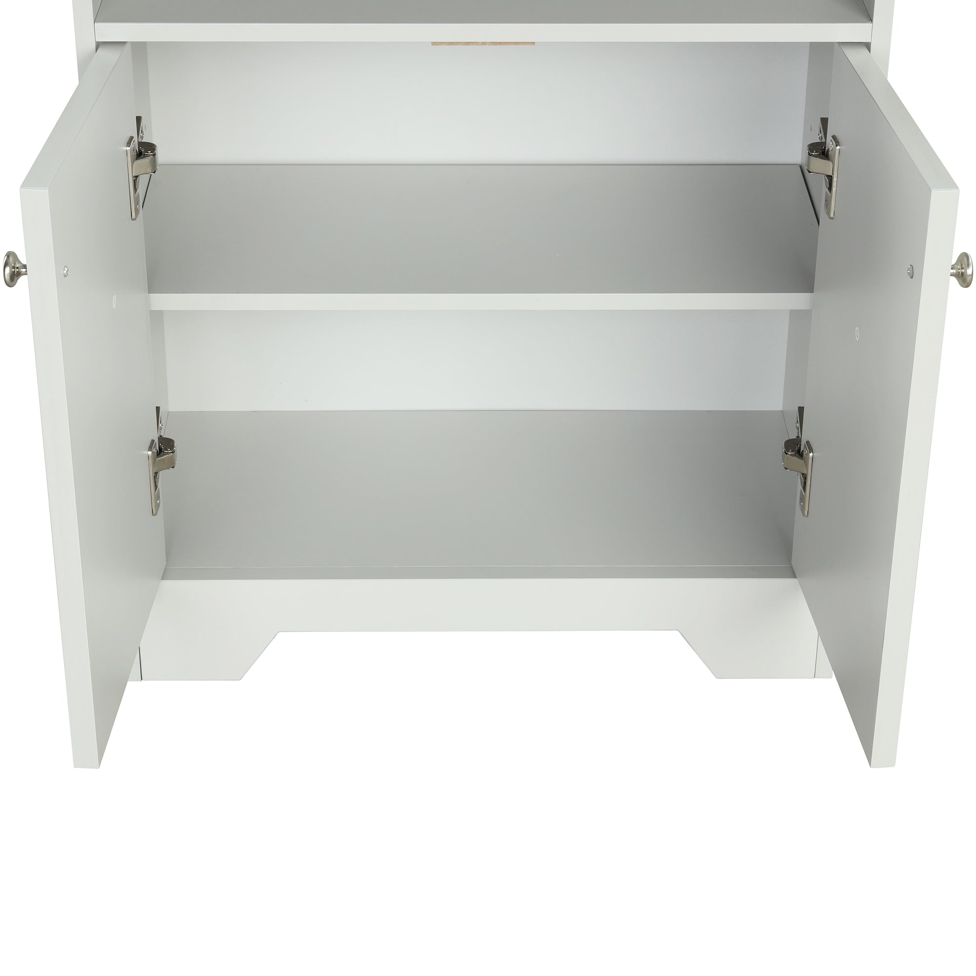 32" Wood 2-door Bathroom Cabinet with Adjustable Shelves