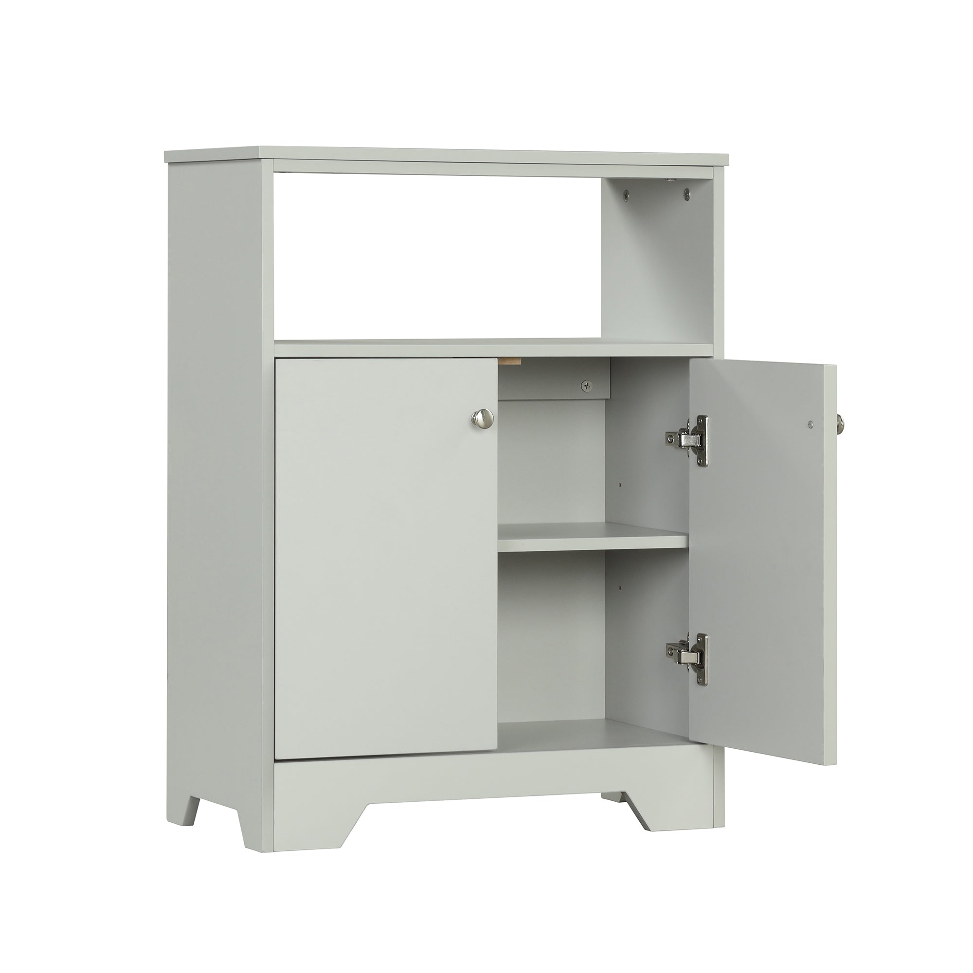 32" Wood 2-door Bathroom Cabinet with Adjustable Shelves